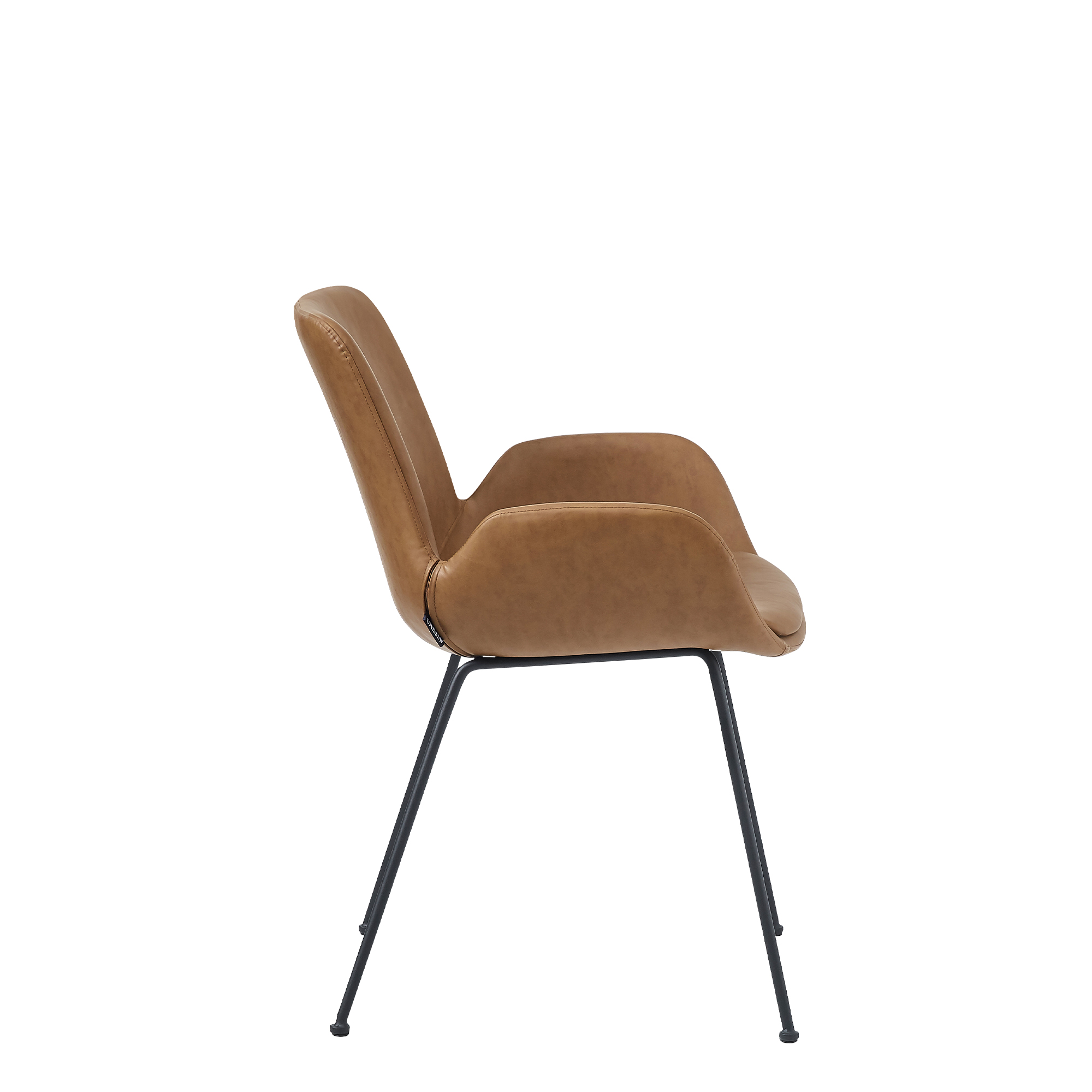 Rito Brown Indoorstuhl mit Armlehnen und Vollpolsterung – Seitenansicht