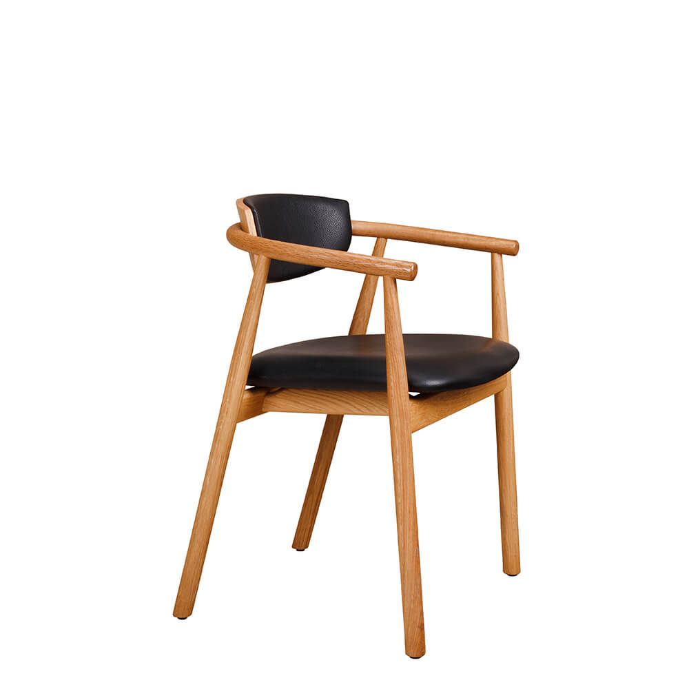 Galeno-2P Holzstuhl mit gepolstertem Sitz und Rückenlehne für Gastronomie