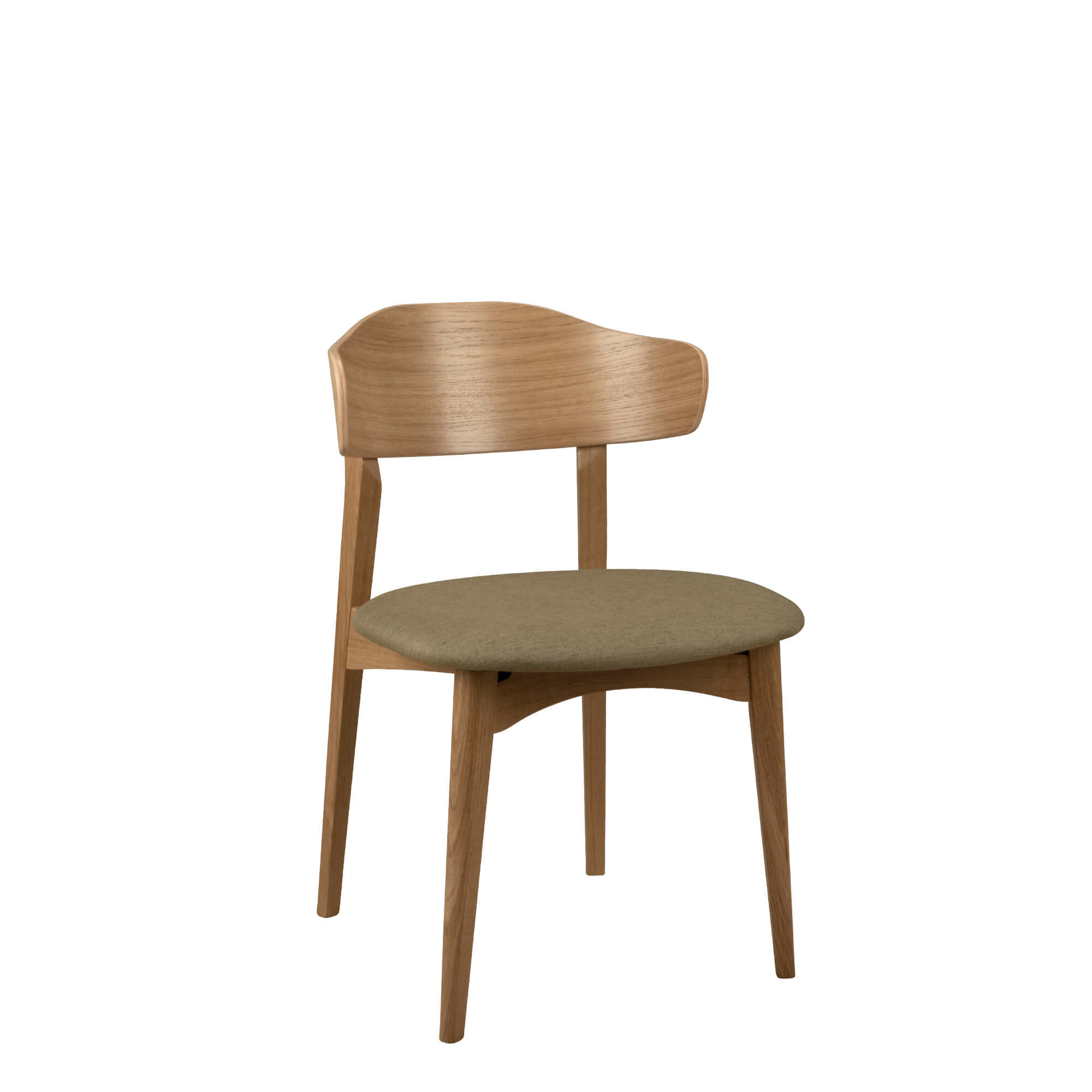 Kani P Eiche Indoorstuhl mit Polsterung – Vorderansicht