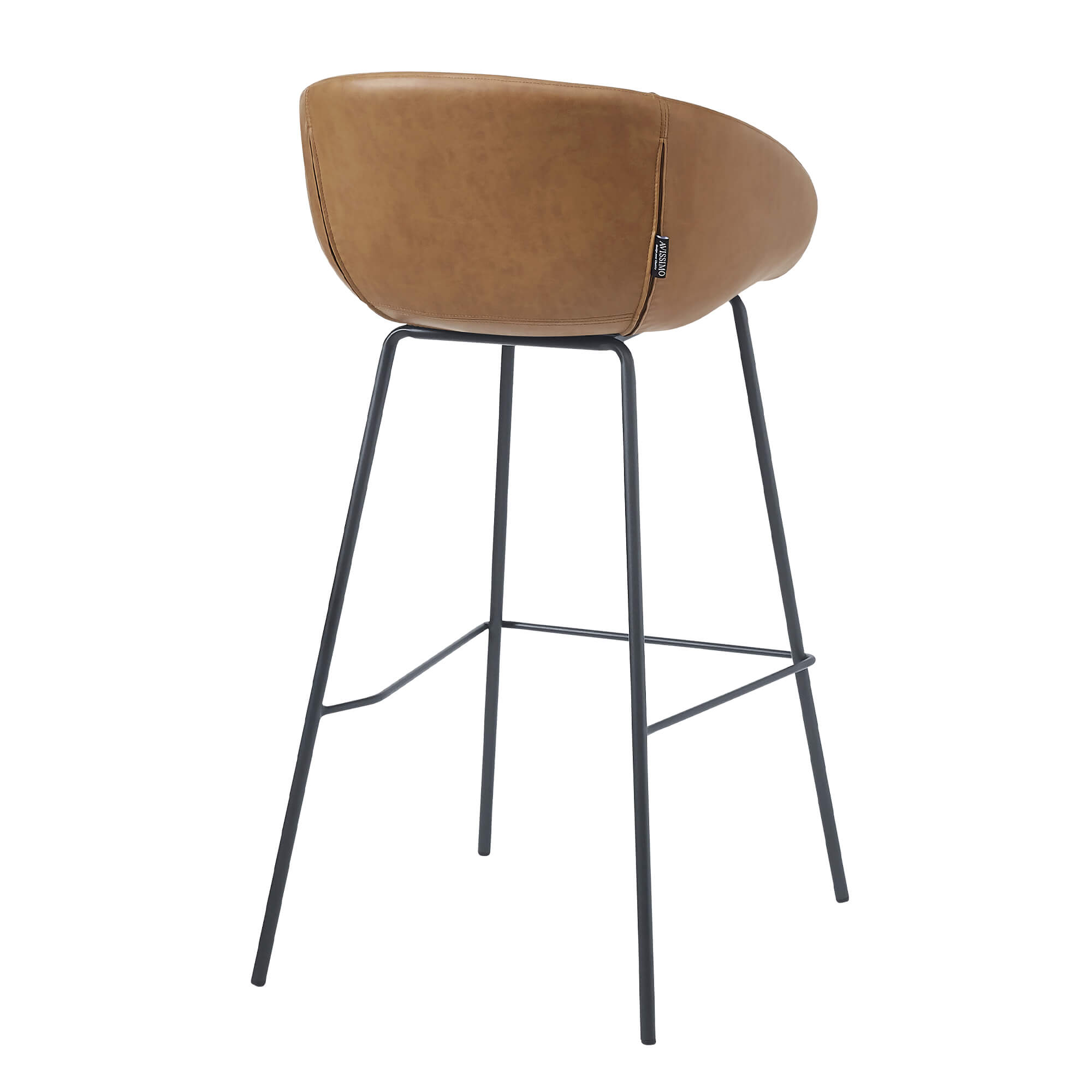 Estara-Bar Brown Indoorstuhl mit Armlehnen und Vollpolsterung – Rückansicht