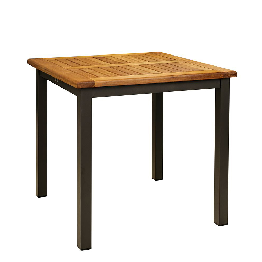 Outdoortischgestell Lexo 80x80 aus Aluminium in Anthrazit – wetterfestes Gastrogestell für Außenbereiche