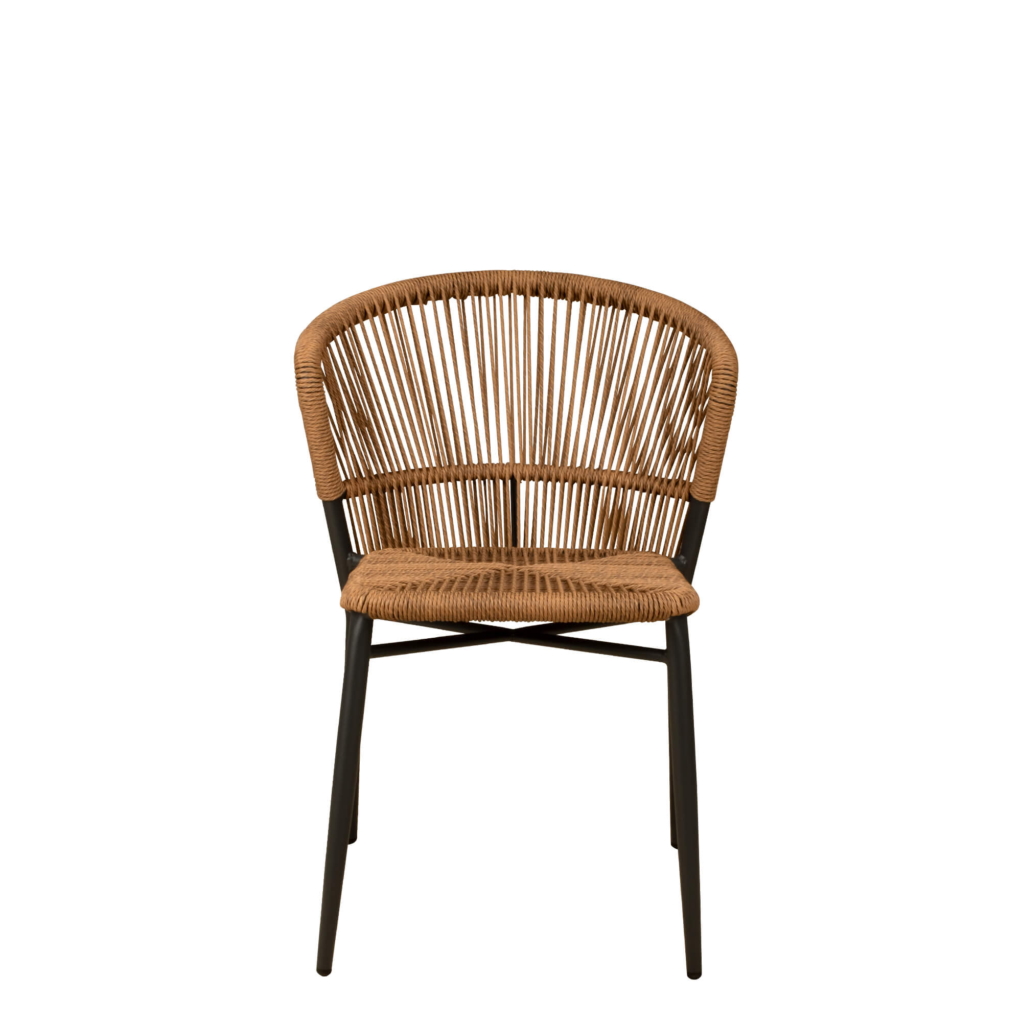 Elefino Natur Outdoorstuhl mit Geflecht – Frontal