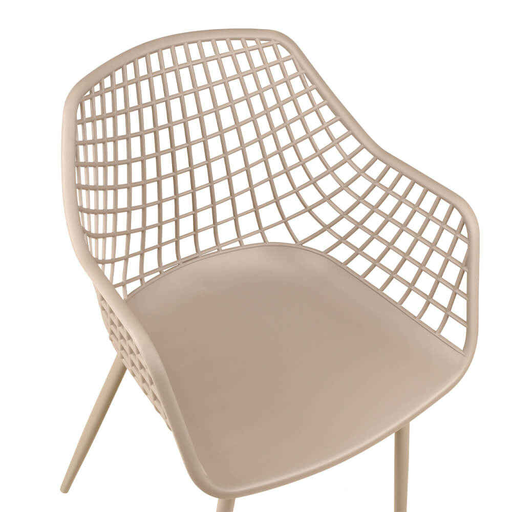 Foma-1692 Light Grey Outdoorstuhl mit Armlehnen – Sitzschale