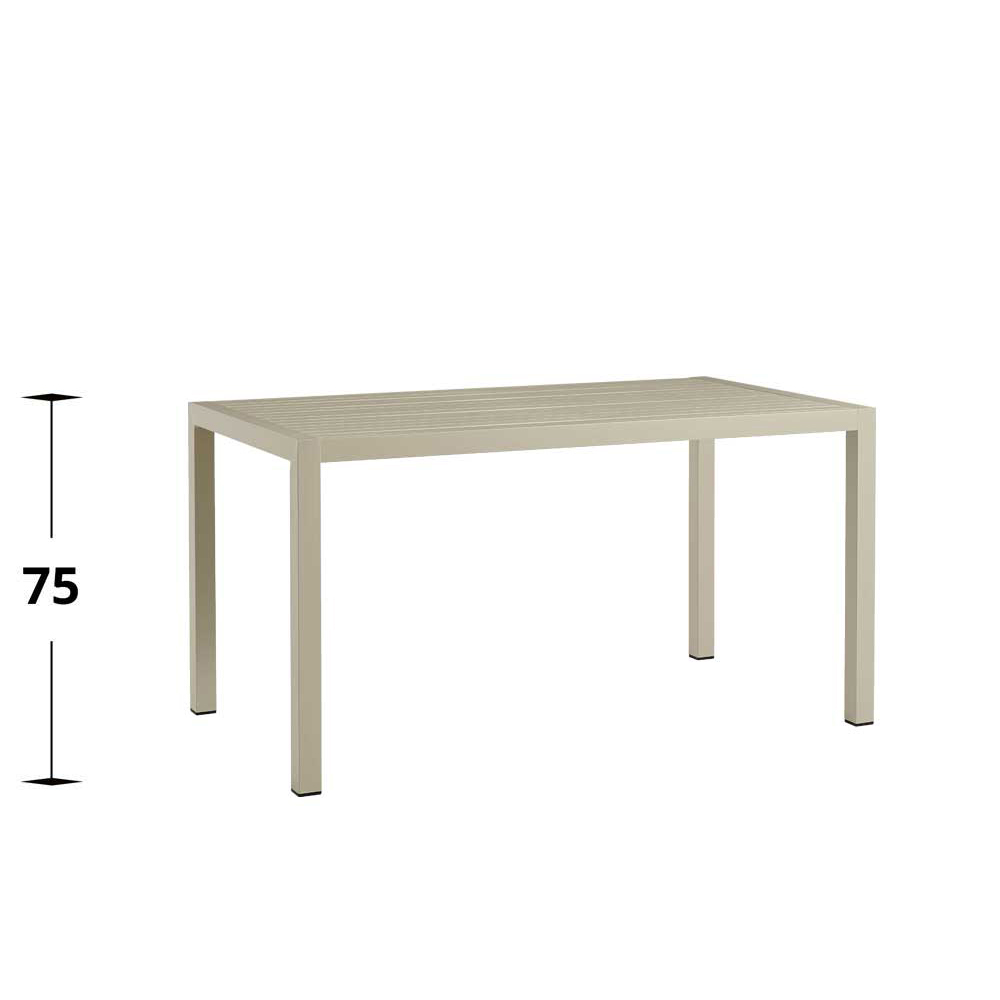 gastronomie-outdoortisch-cordone-140-greige Metalltisch Cordone Stahl Tisch Greige 140