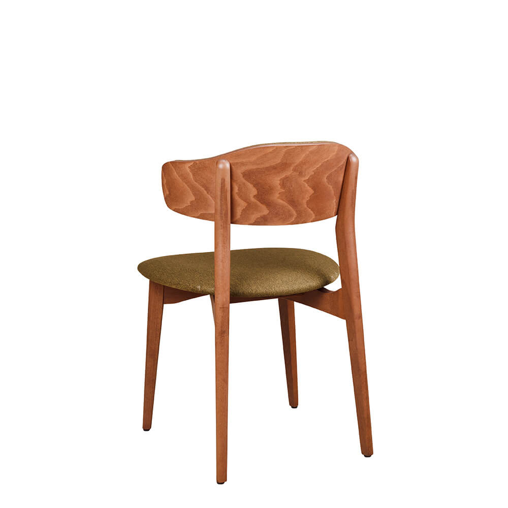 Gepolsterter Holzstuhl Kani-2P für Gastronomie – Vorderansicht