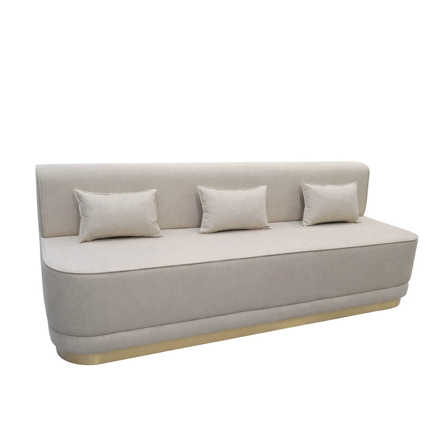 Vollpolsterbank E-101 mit Dekokissen – Vorderansicht