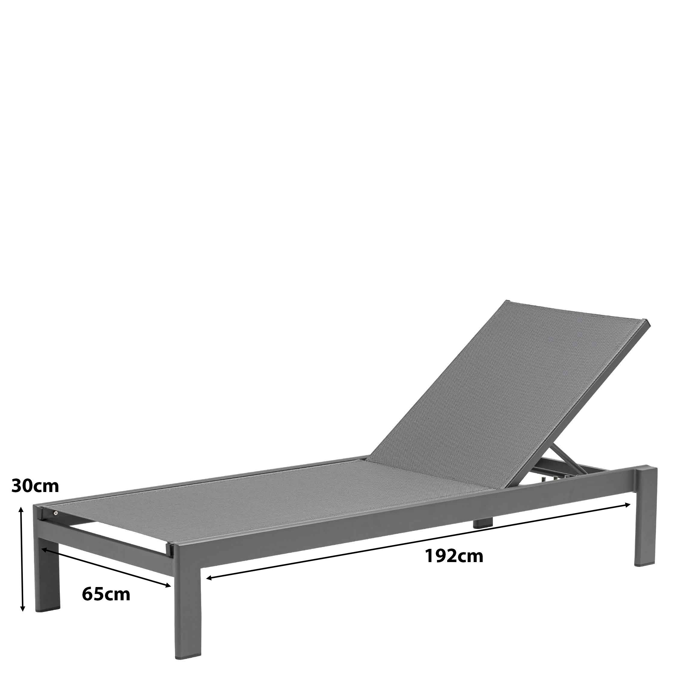 Outdoorsonnenliege Ponce Anthrazit Maße