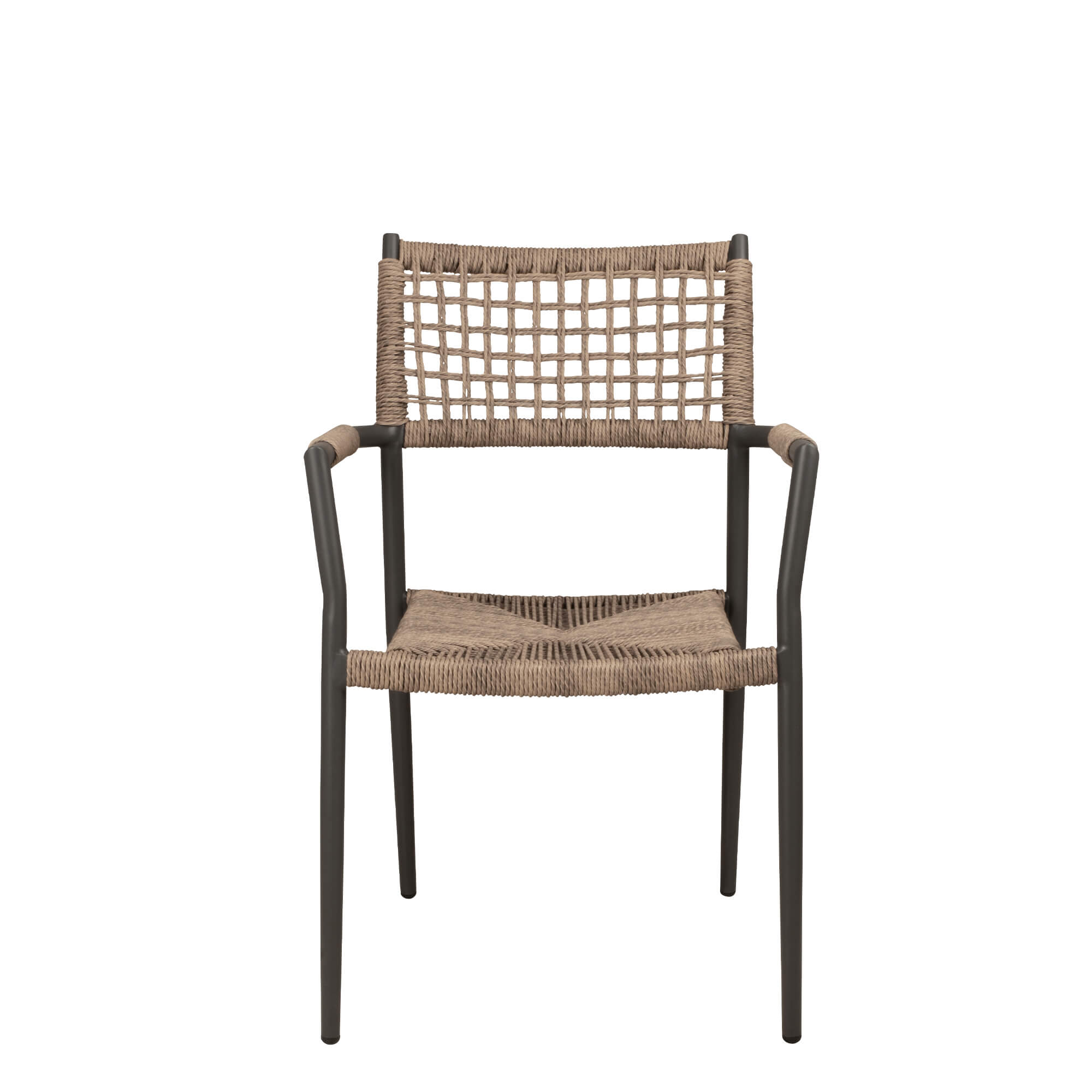 Sisson Wheat Outdoorstuhl mit Geflecht – Frontal