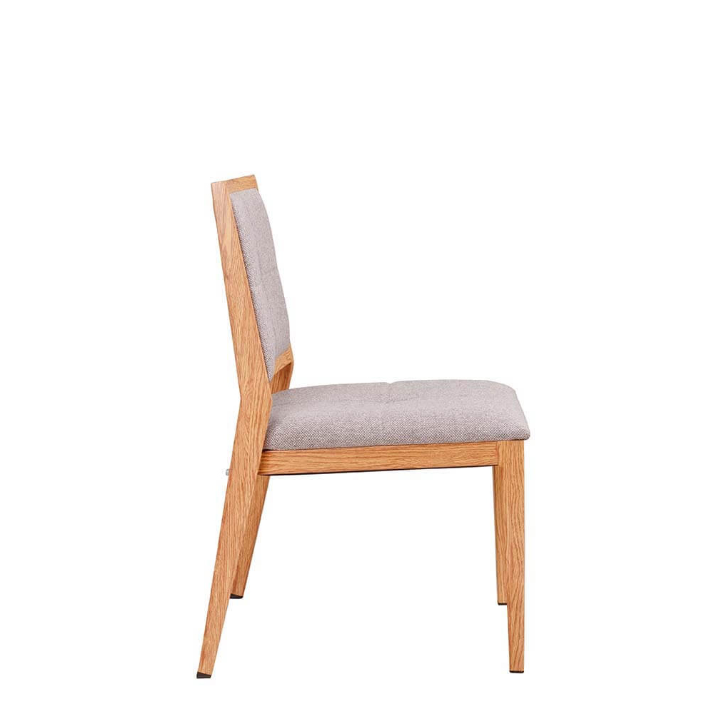 Stapelbarer Bankettstuhl Tirano mit Polsterung und Holzoptik-Gestell