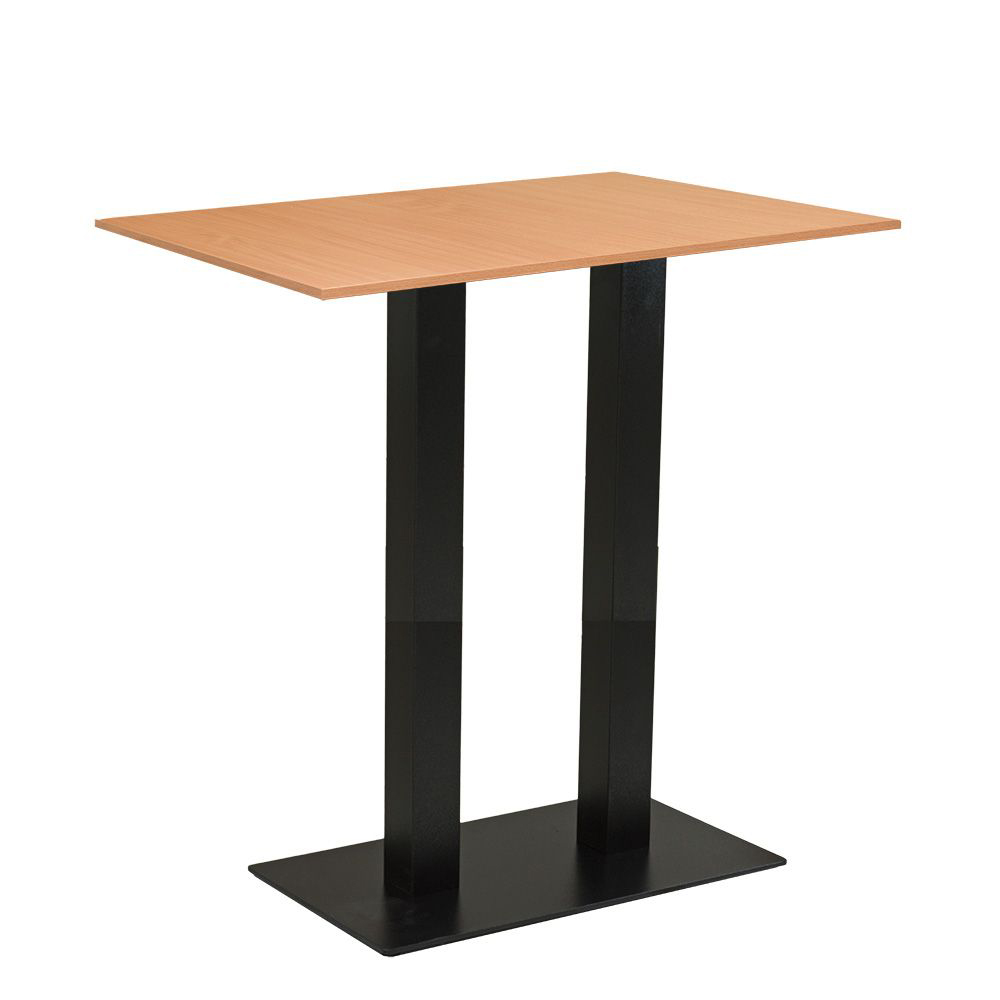 Tischgestell aus Metall mit zwei Säulen Anwendungsbeispiel mit Platte Buche natur Flame