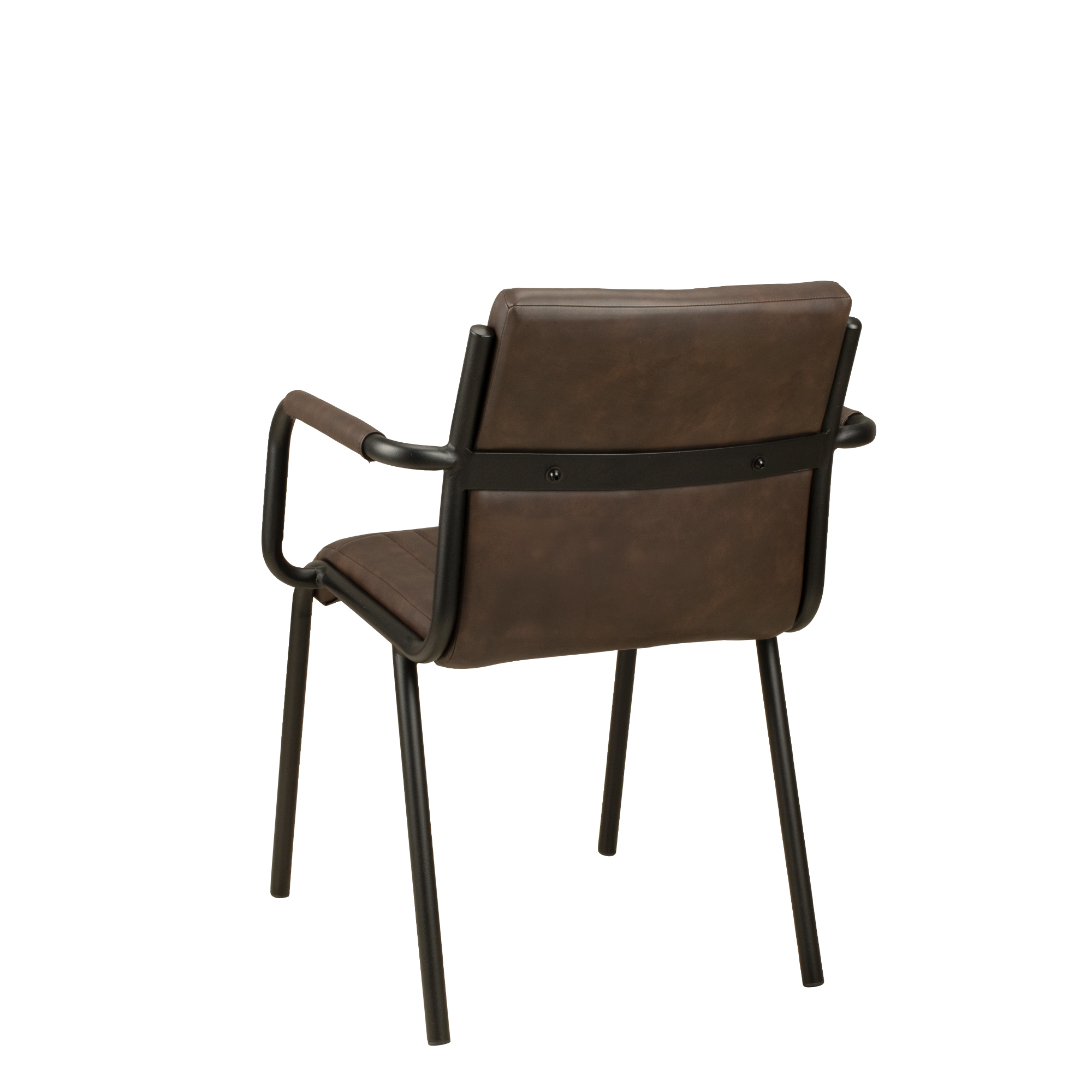 Polsterstuhl mit Armlehne Monte Carlo Brown – Rueckansicht