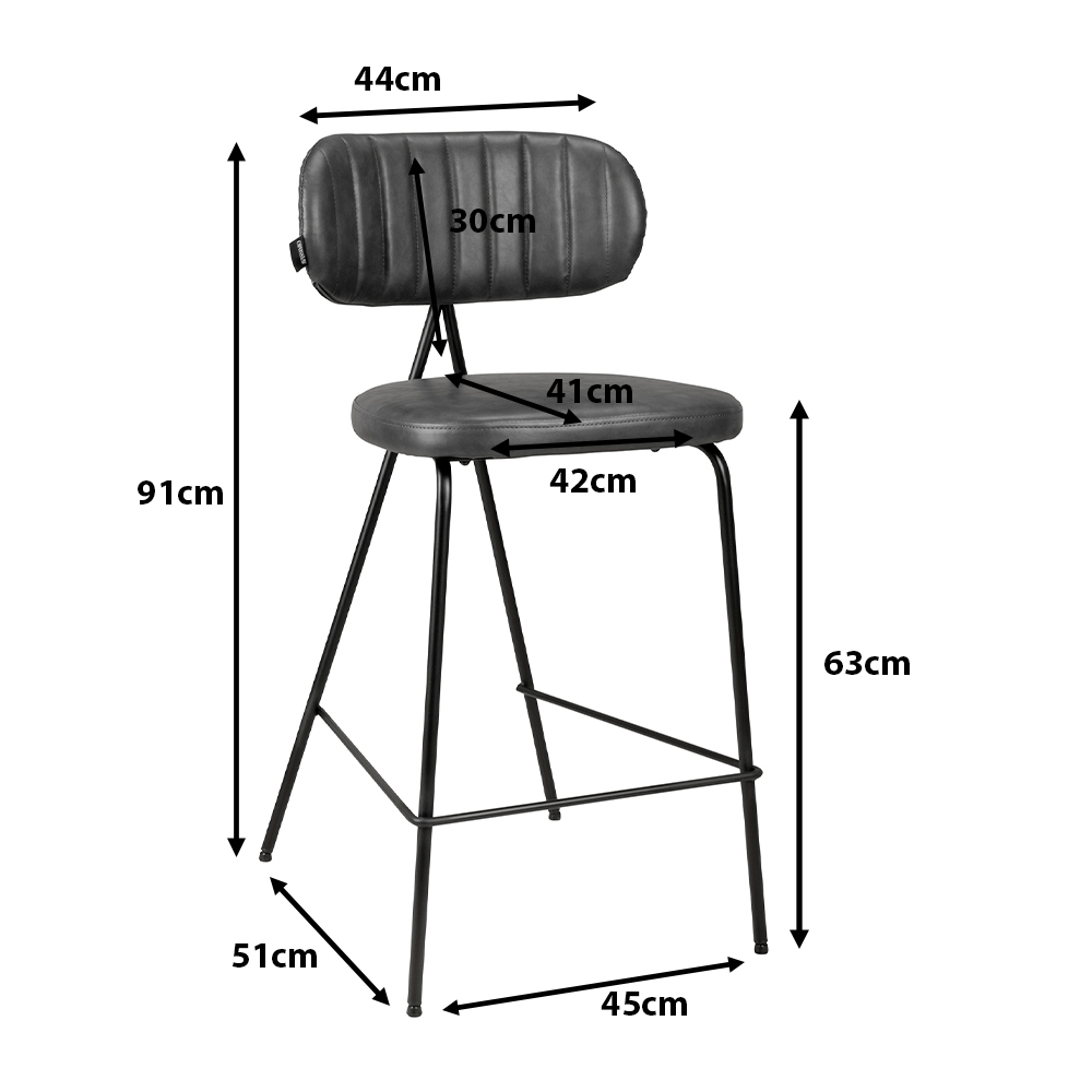 Tresenhocker Cuba-Nappa Mouse Maße