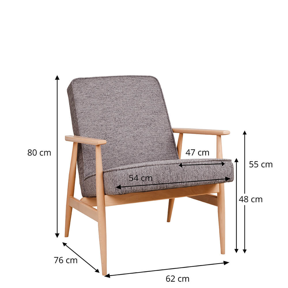 Loungesessel Valara aus Buchenholz mit gepolsterter Sitzfläche