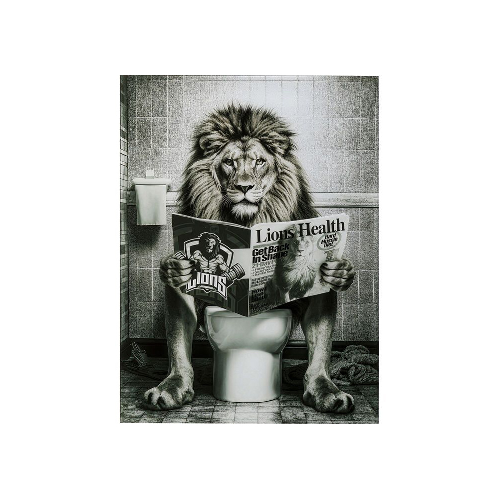 Glasbild Bath Lion