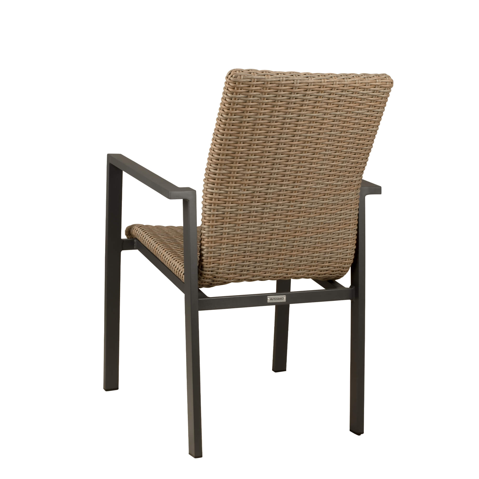 Benora Natur Outdoorstuhl mit Geflecht – Rueckansicht