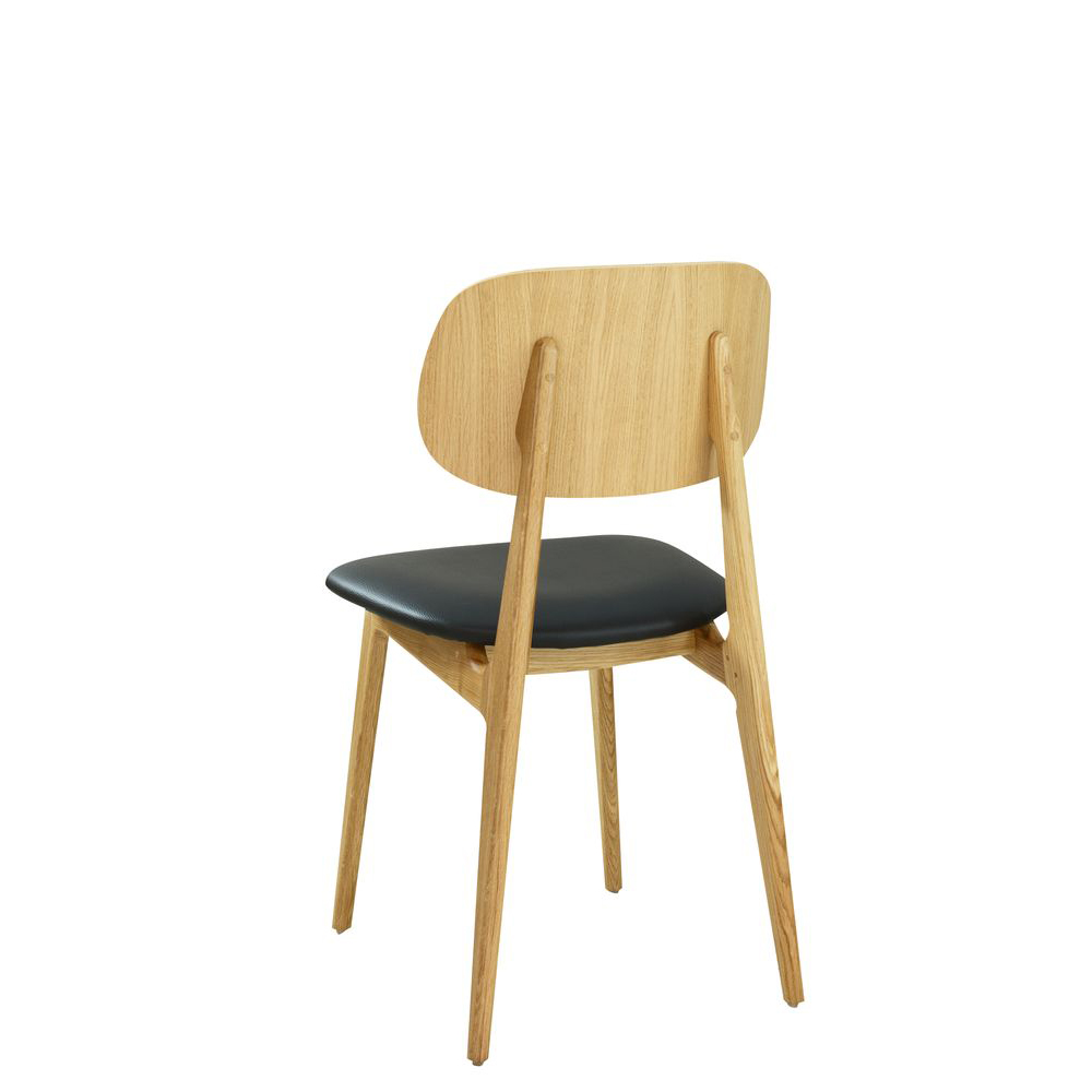 Gastronomiestuhl Cumpo-P-Eiche mit braunem Polsterbezug und massivem Eichenholzgestell Bezug: D-8