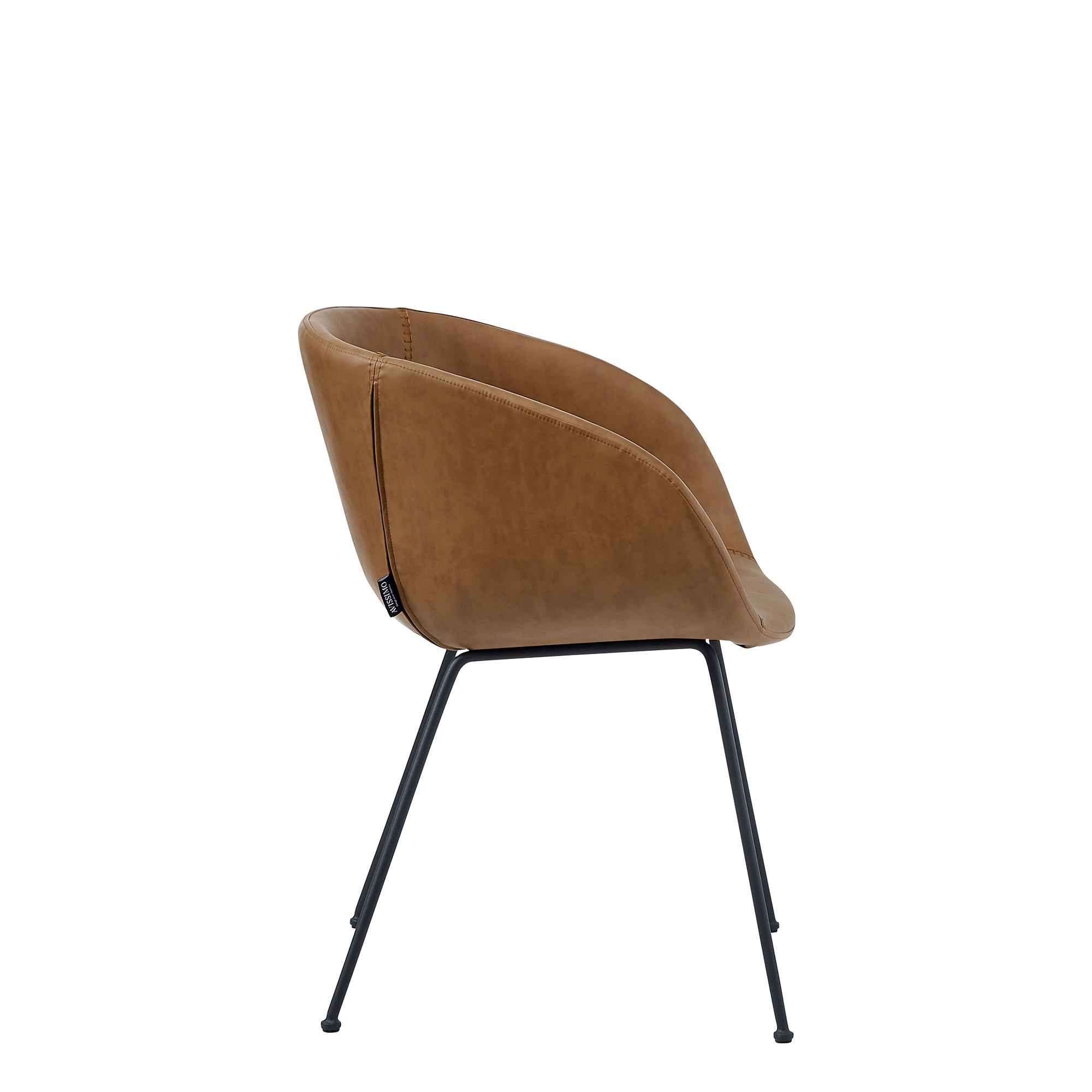 Estara Brown Indoorstuhl mit Armlehnen und Vollpolsterung – Seitenansicht