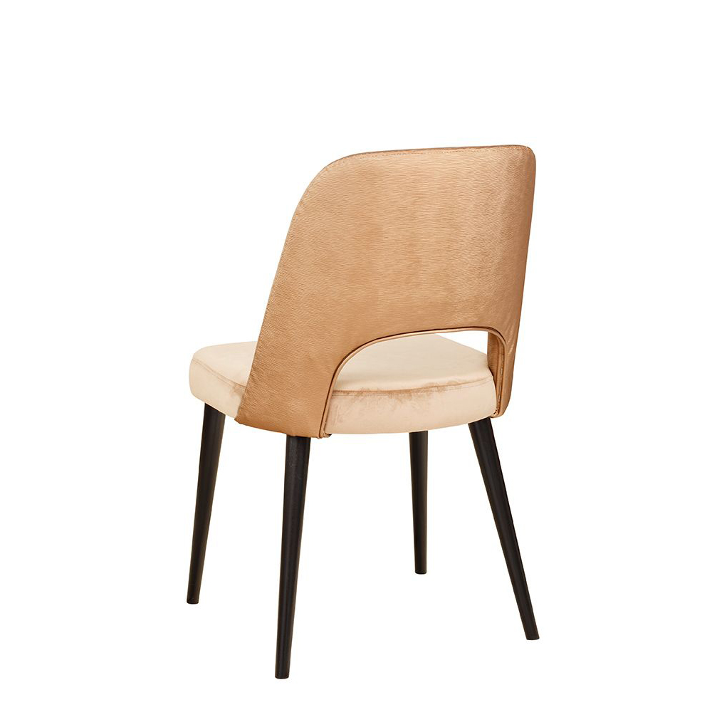 Polsterstuhl Gastronomie Sona-200, Beizton: Schwarz / Bezug Sitz: Riviera-24 / Bezug Rücken: Mercader bambu Bronze_Rückansicht