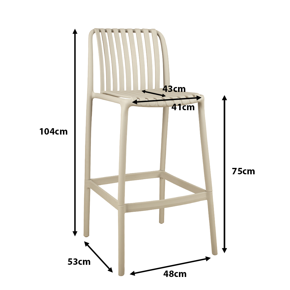 Outdoorbarhocker Foma-1821 lightgrey Maße