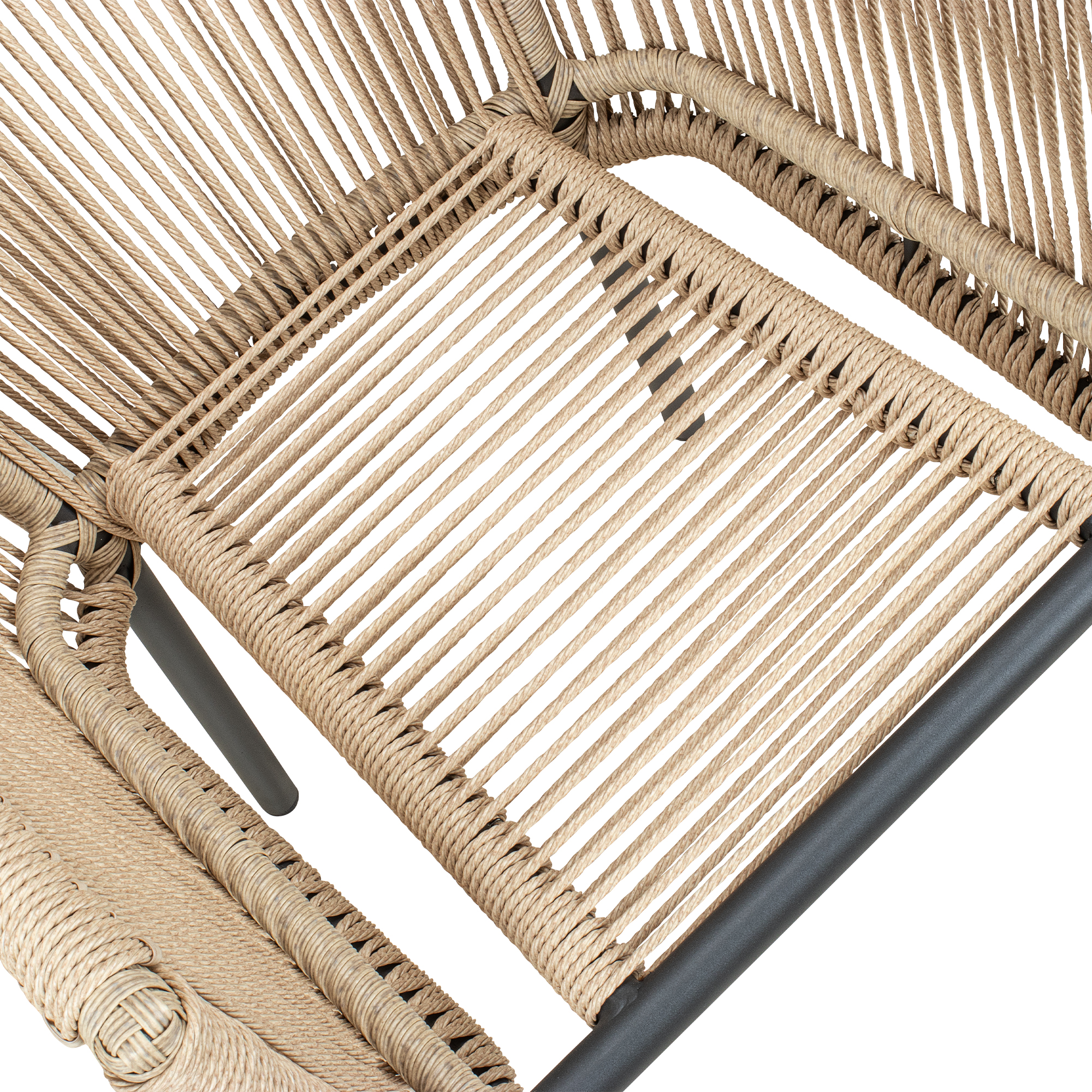 Mona Cream Outdoorstuhl mit Armlehnen und Sitzkissen – Sitzflaeche ohne Kissen