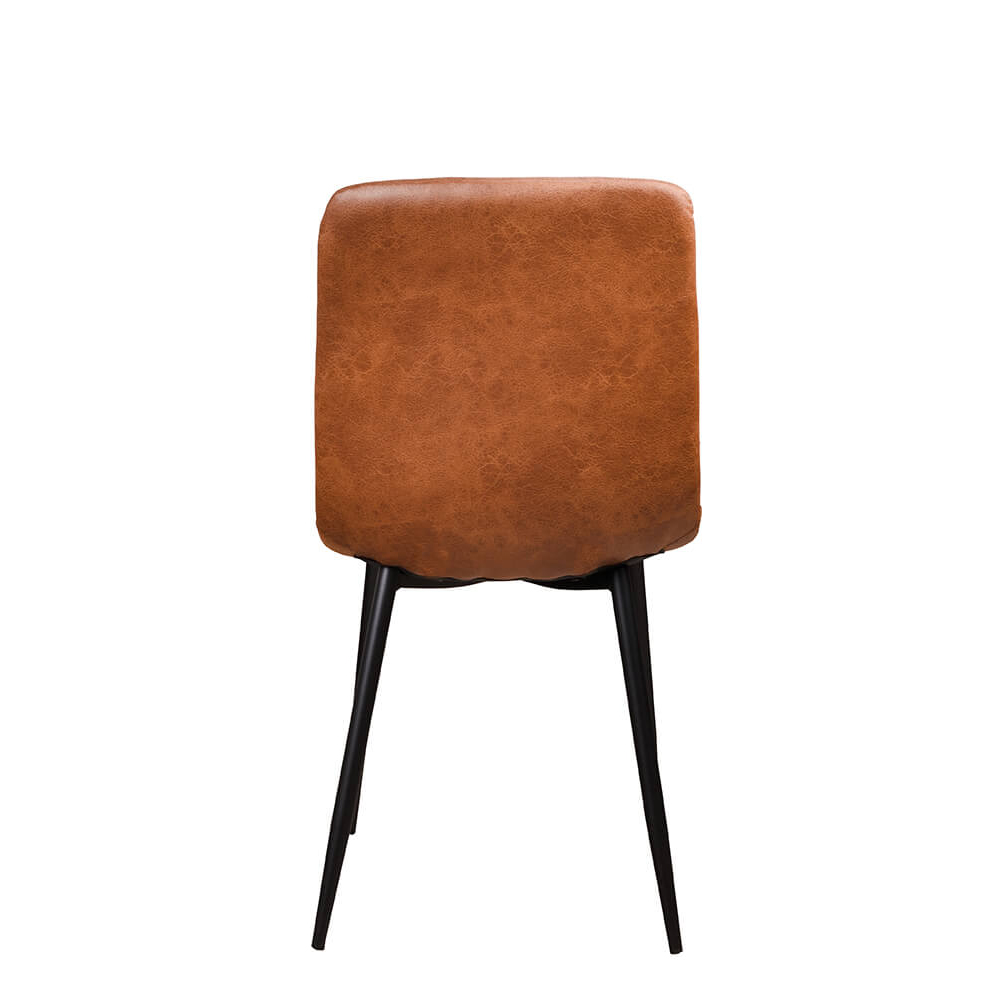 Polsterstuhl Derri Toreador-105 – brauner Stuhl mit Kassettensteppung und schwarzem Metallgestell