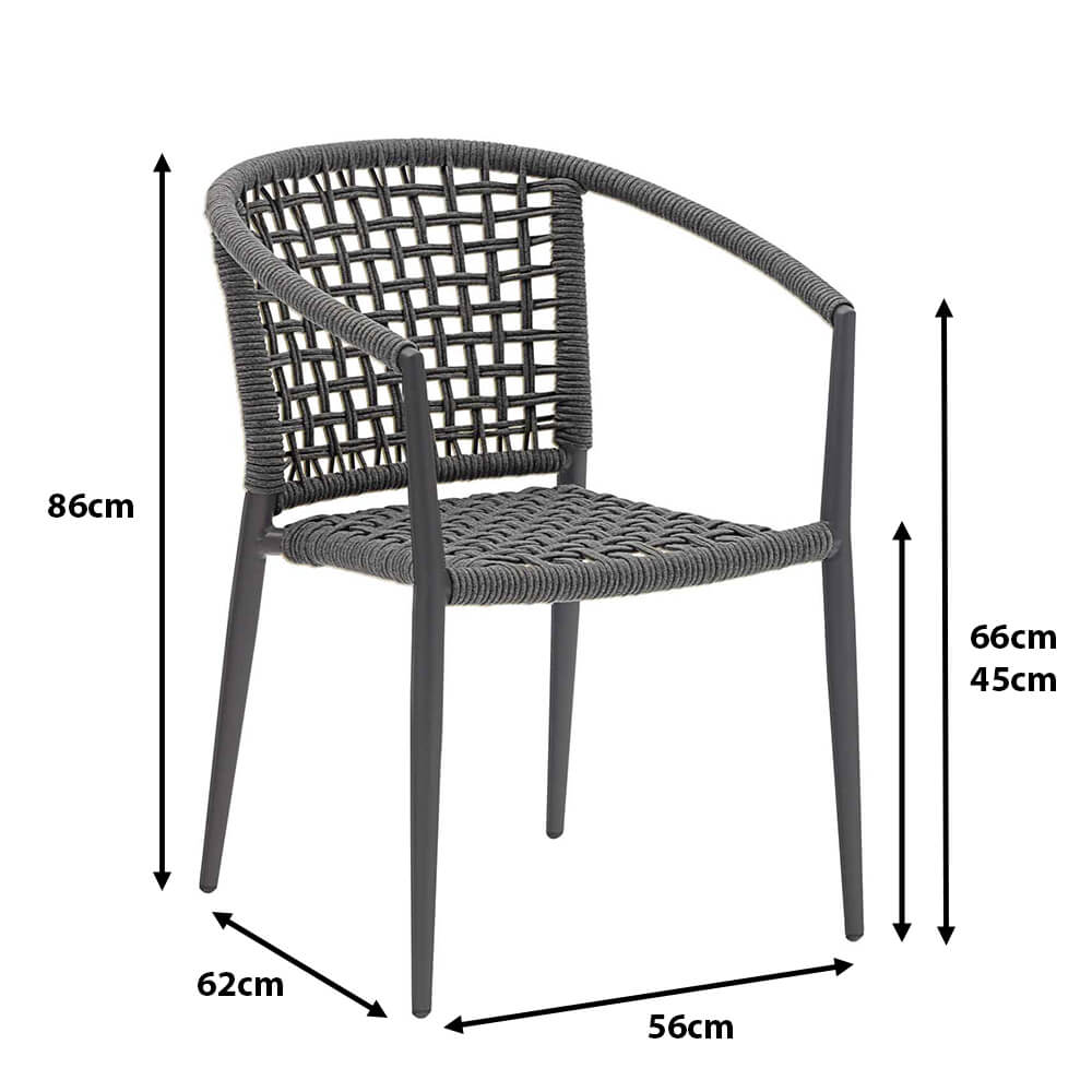 Outdoorstuhl Calderas Grey Maße