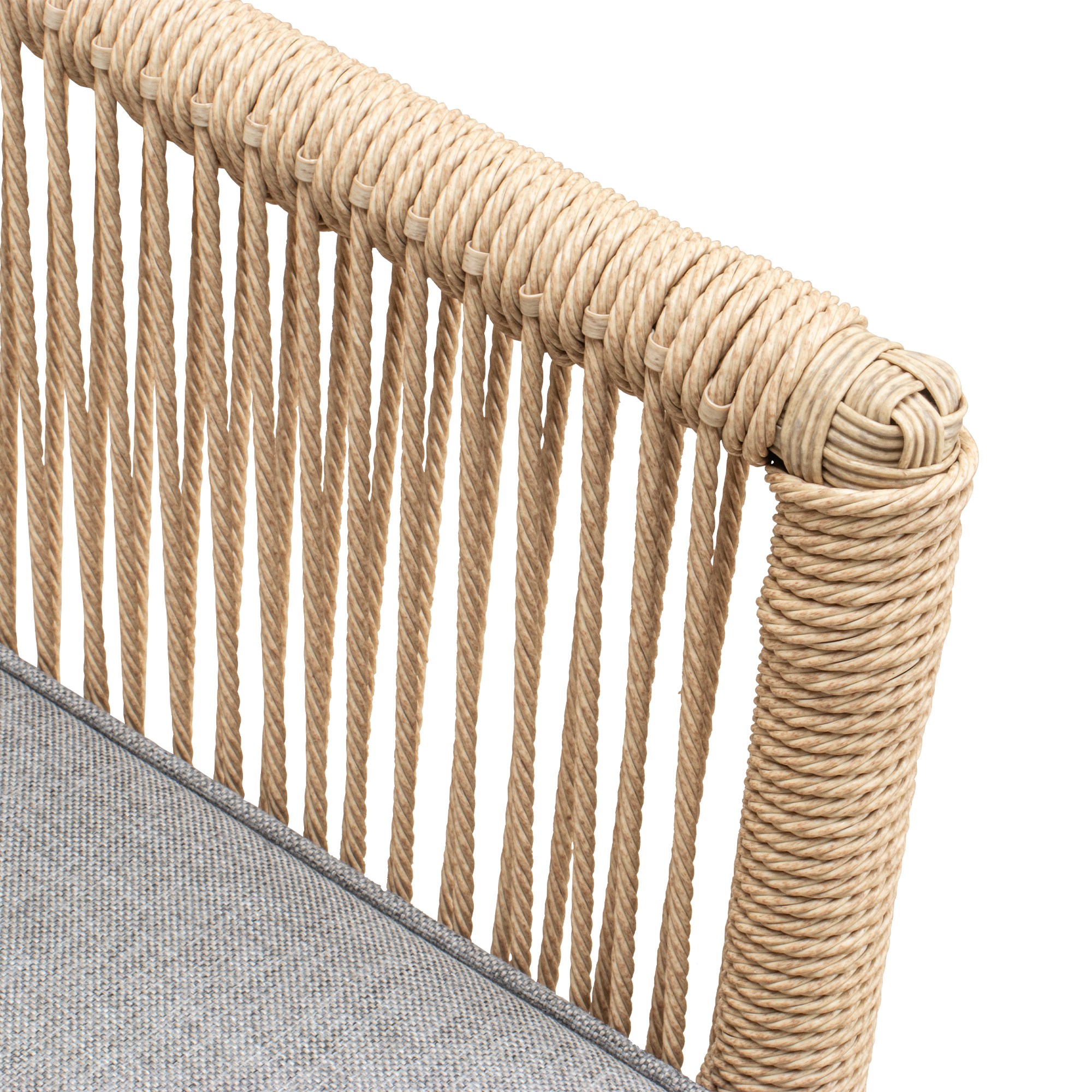 Mona Cream Outdoorstuhl mit Armlehnen und Sitzkissen – Armlehne