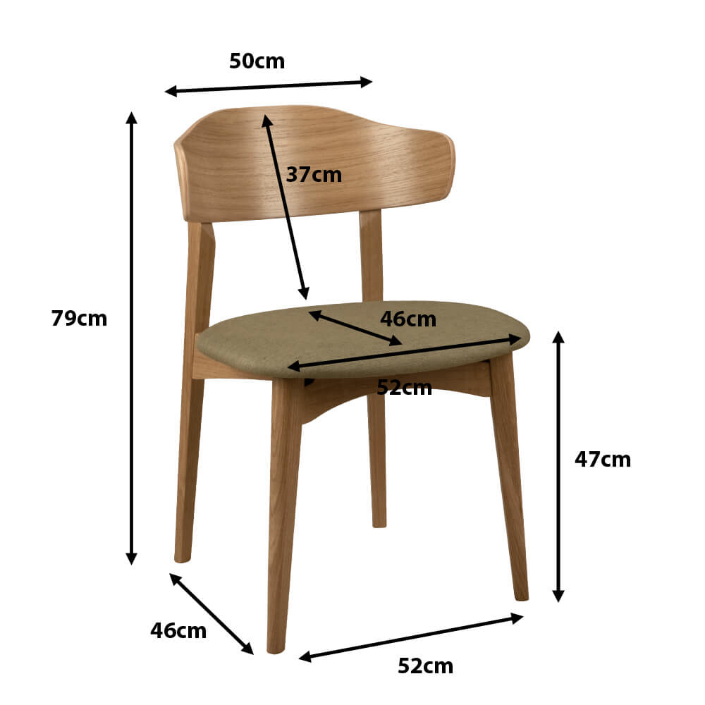Holzstuhl Kani P Eiche  Maße
