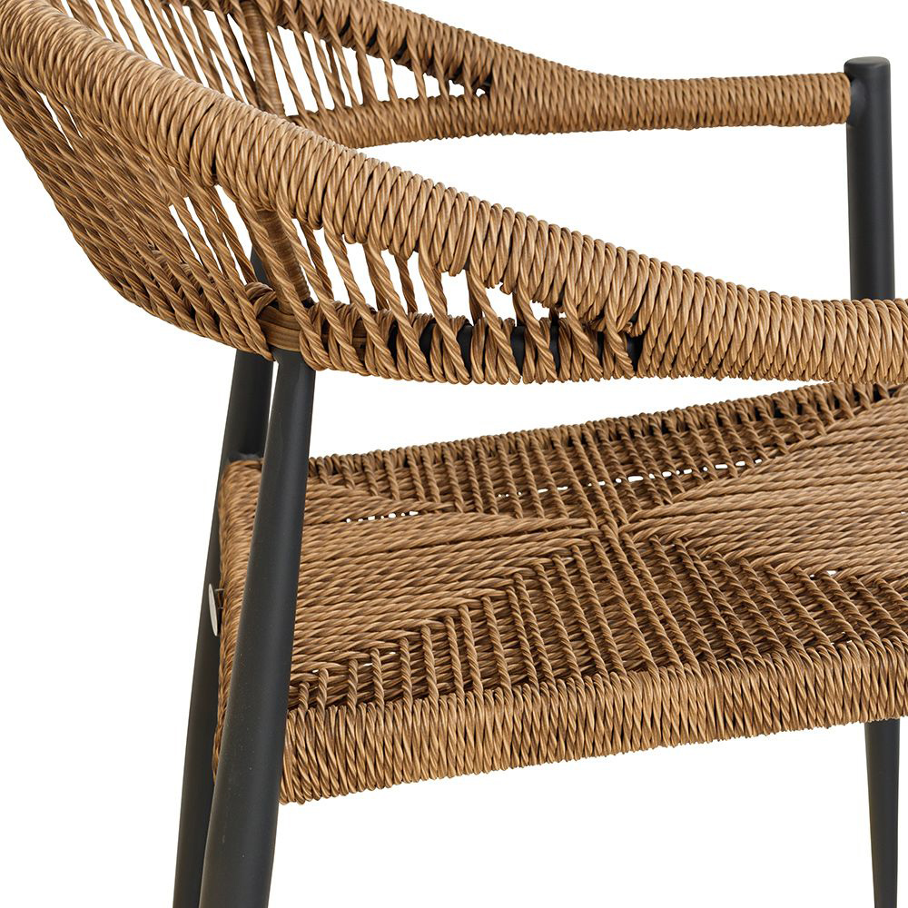 Terrassenstuhl Gastronomie Spidano-X real natural_Detailansicht Kunststoffgeflecht