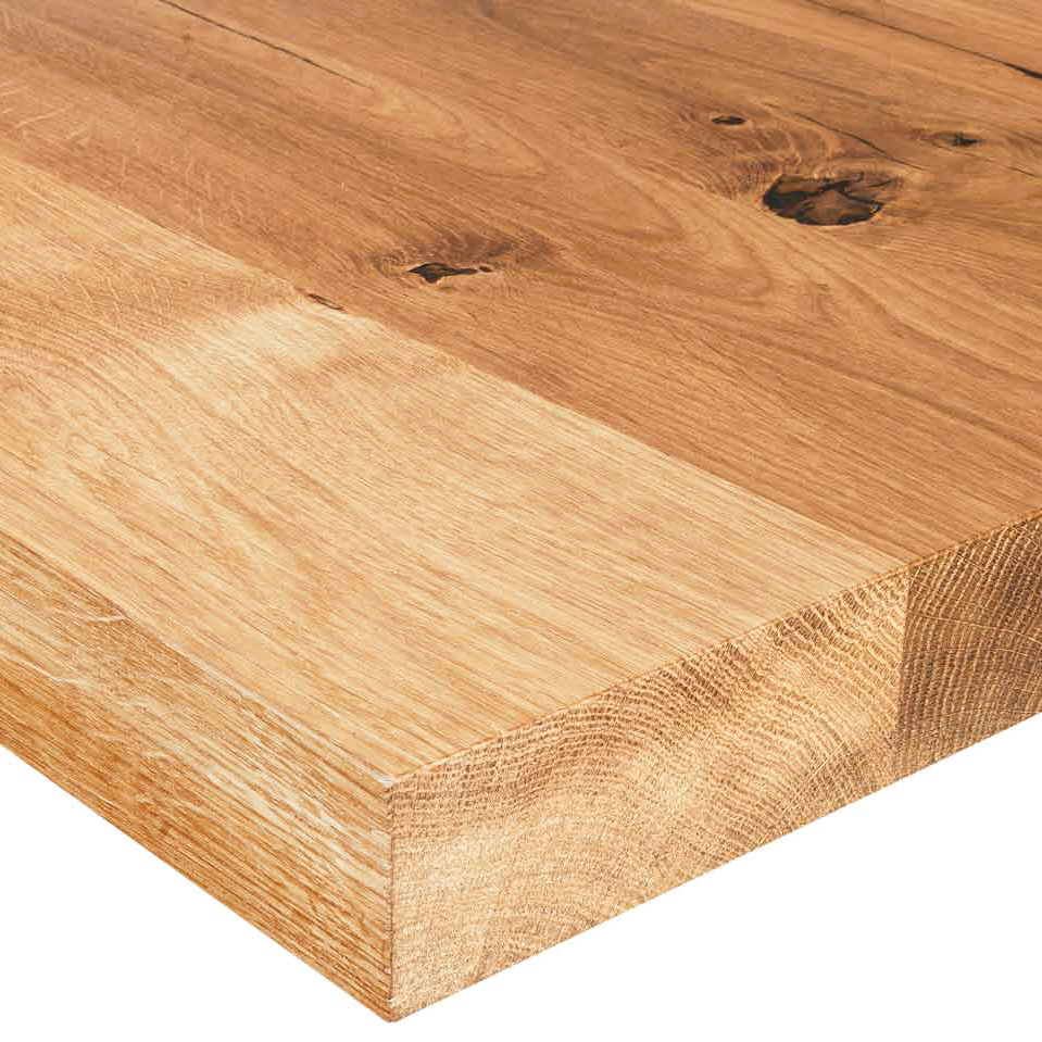 30mm Eiche massiv Vintage Tischplatte LV