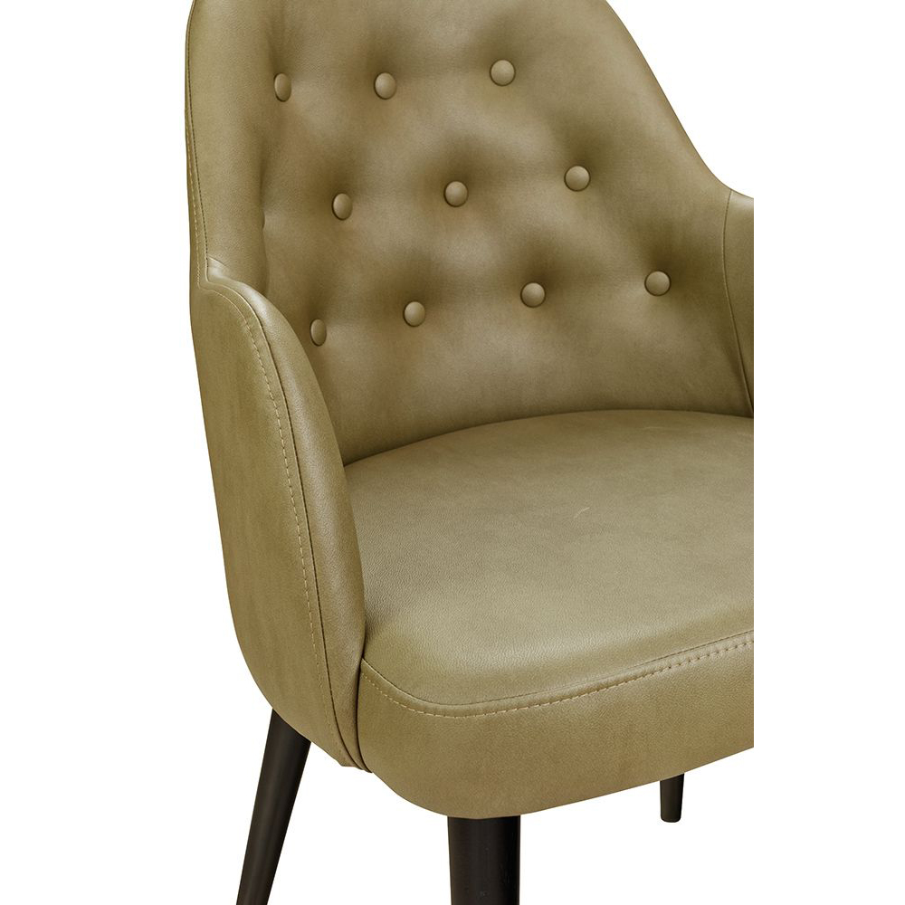 Polsterstuhl Gastronomie Sona-300-Arm, Beizton: Schwarz / Bezug: Gavin-201_Detailansicht Knöpfe