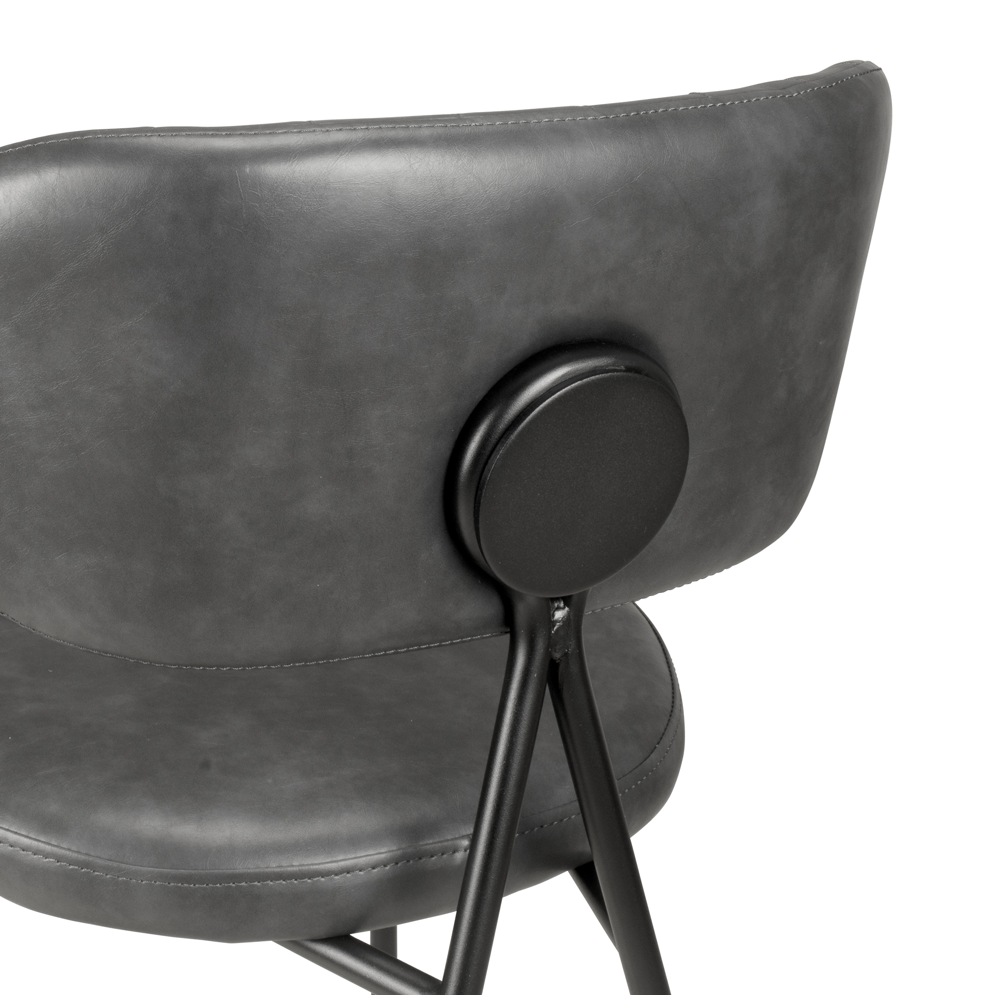 Vollpolsterbarhocker Cuba-Bar Nappa Mouse – Detail Rueckenlehne