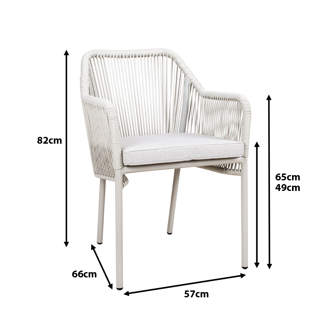 Outdoorstuhl Baleris Greige Maße