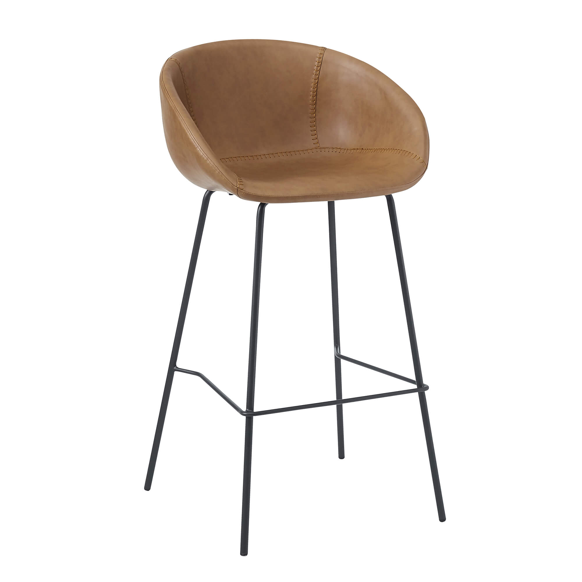 Estara-Bar Brown Indoorstuhl mit Armlehnen und Vollpolsterung – Vorderansicht