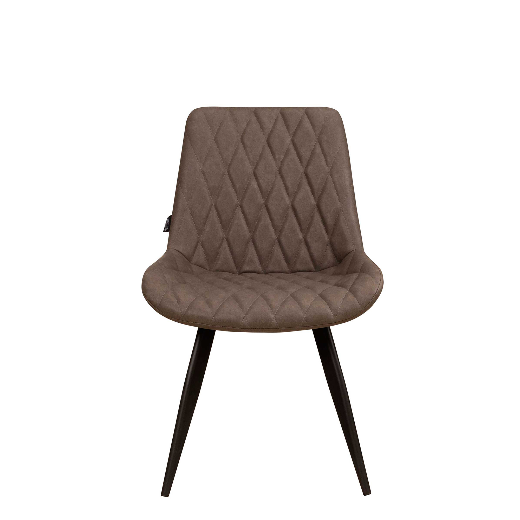 Polsterstuhl Rombo Elephant – Schalenstuhl mit Rautensteppung und schwarzem Metallgestell für Gastronomie Frontansicht