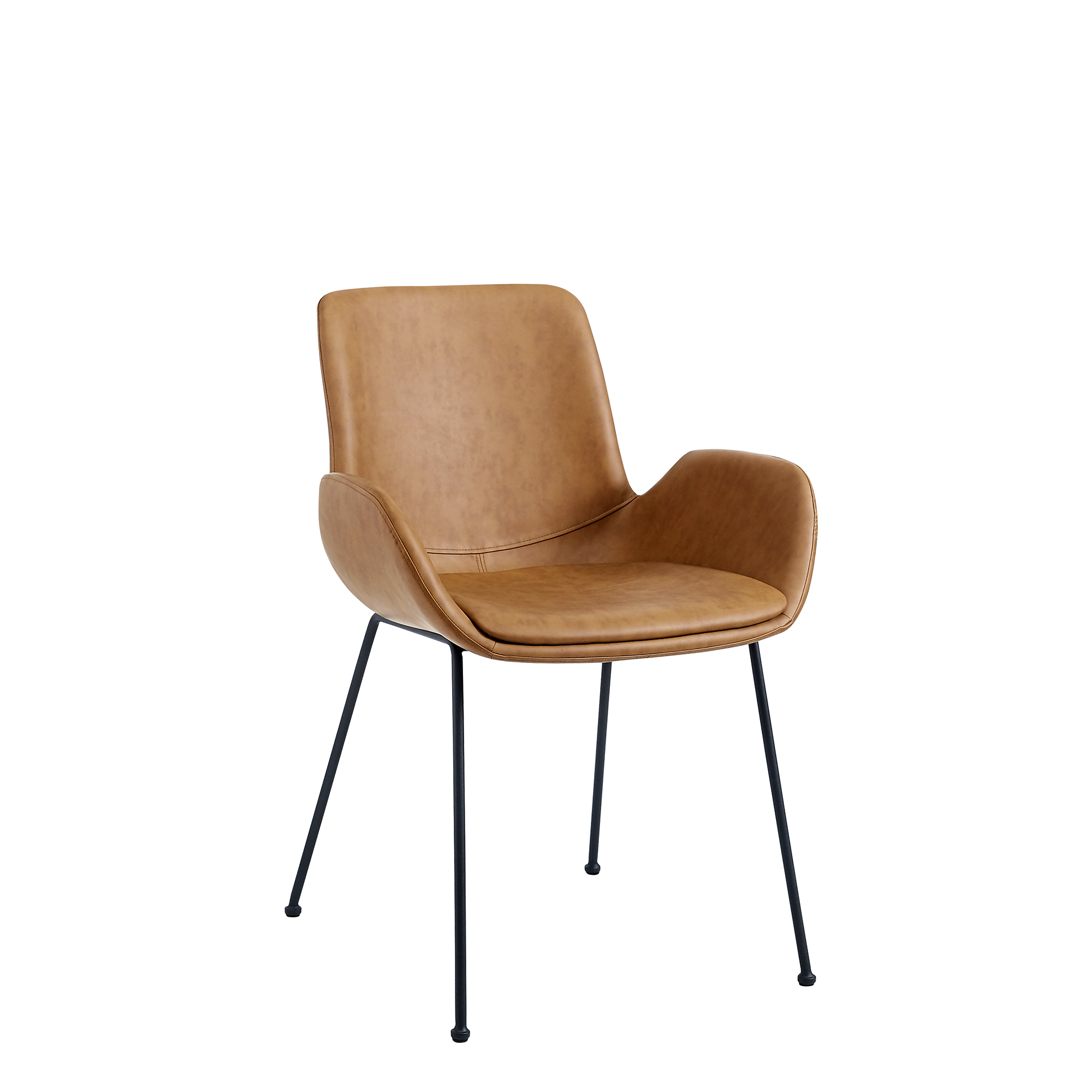 Rito Brown Indoorstuhl mit Armlehnen und Vollpolsterung – Vorderansicht