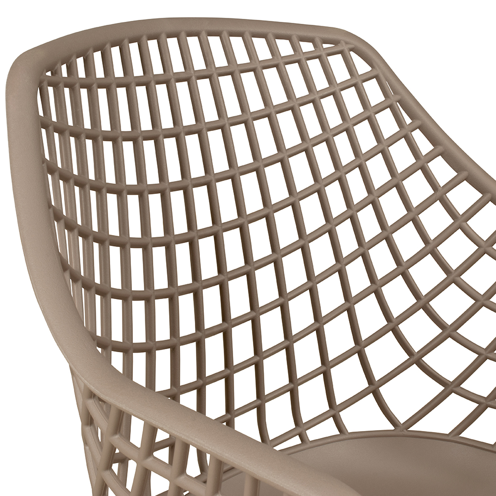 Foma-1692 Taupe Outdoorstuhl mit Armlehnen – Rueckenlehne