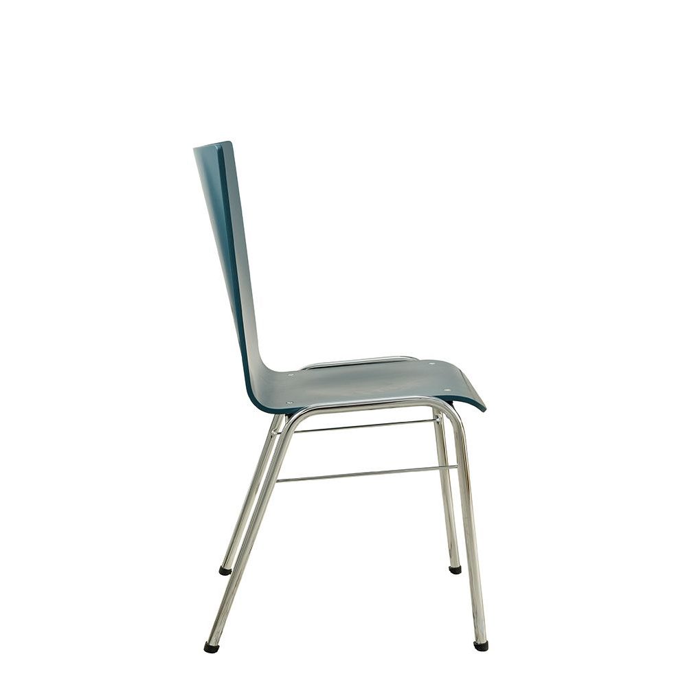 Konferenzstuhl Eruno-300 Buche natur, verchromtem Metallgestell, stapelbar Beizton: AZ3 (auf Anfrage) Seitenansicht