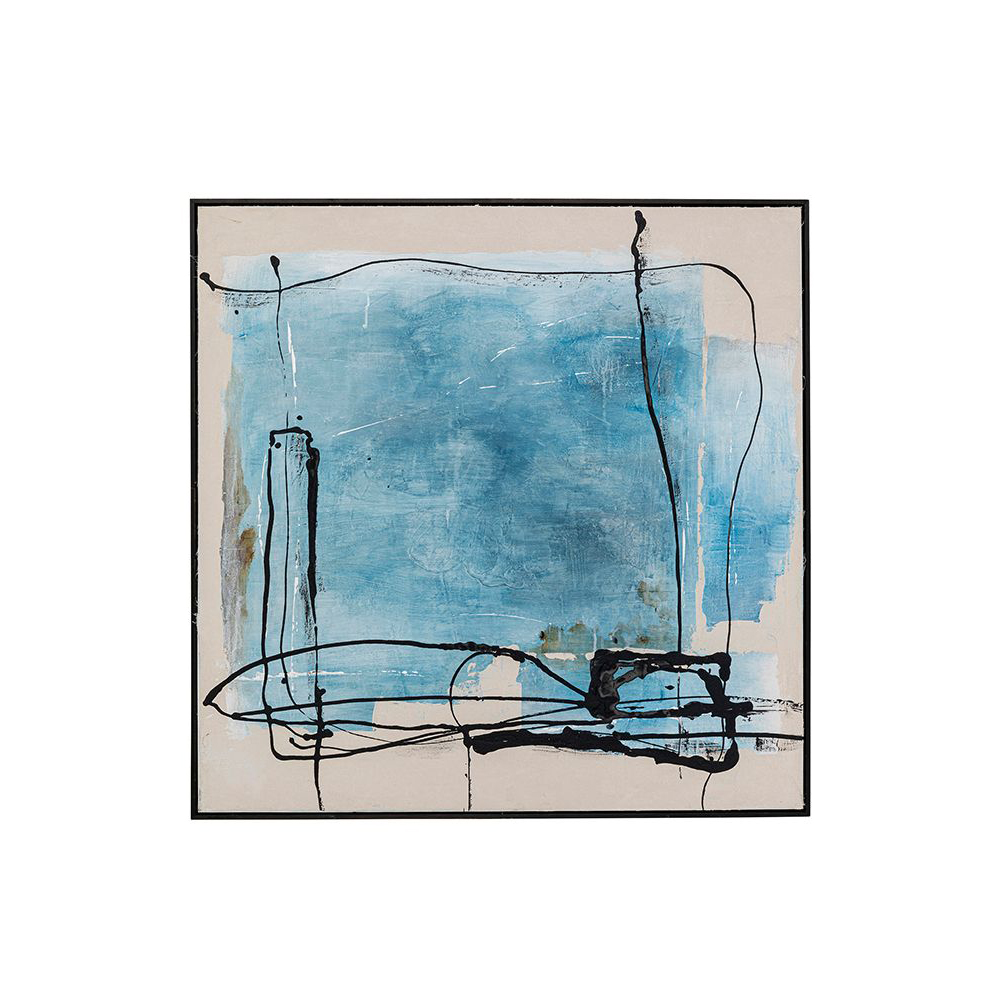 Gerahmtes Bild Dust Blau 100 x 100 cm Gerahmtes Bild Dust Blau 100 x 100 cm