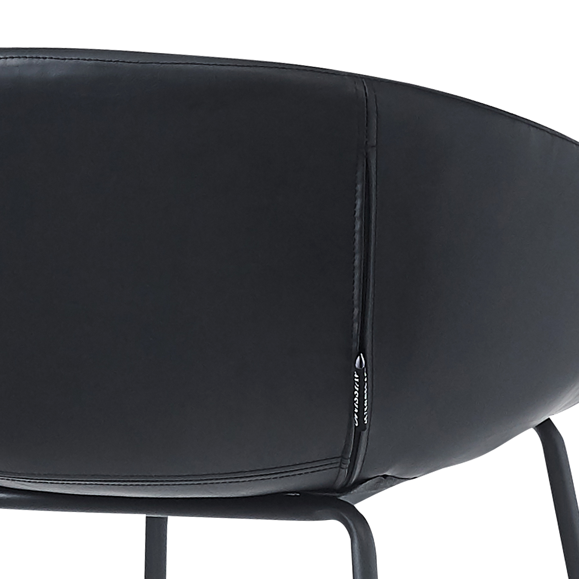 Estara-Bar Antique-Black Indoorstuhl mit Armlehnen und Vollpolsterung – Naht am Rücken