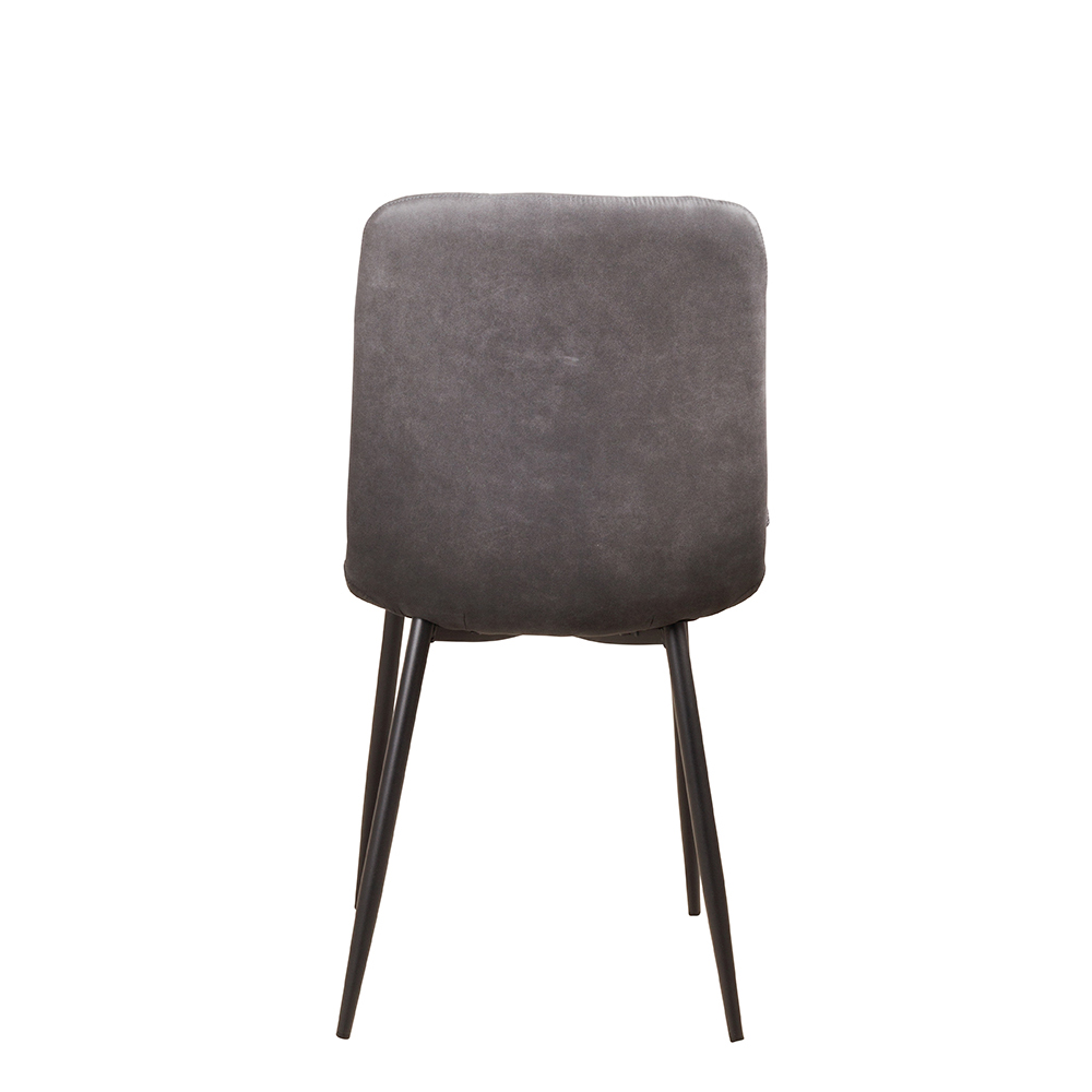 Polsterstuhl Derri Yuma-16 – ein Stuhl mit quadratischer Steppung und schwarzem Metallgestell für Gastronomie Rückansicht