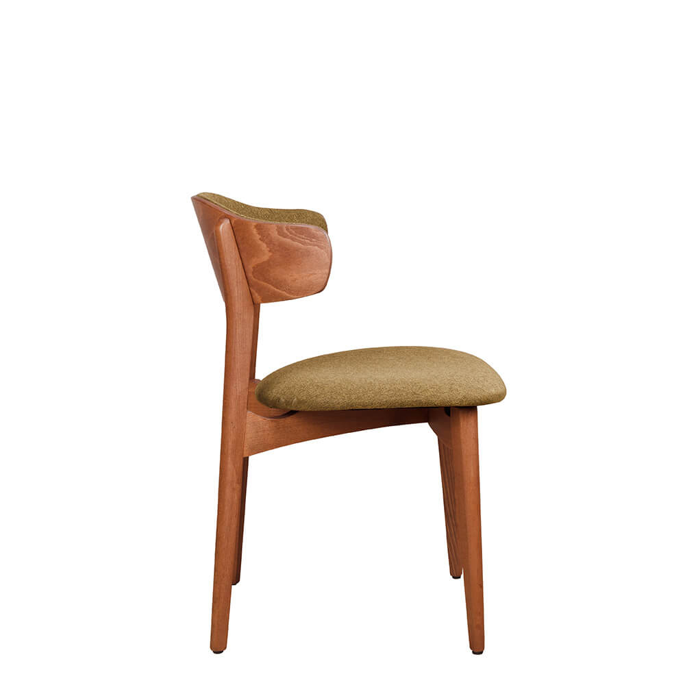 Gepolsterter Holzstuhl Kani-2P für Gastronomie – Vorderansicht