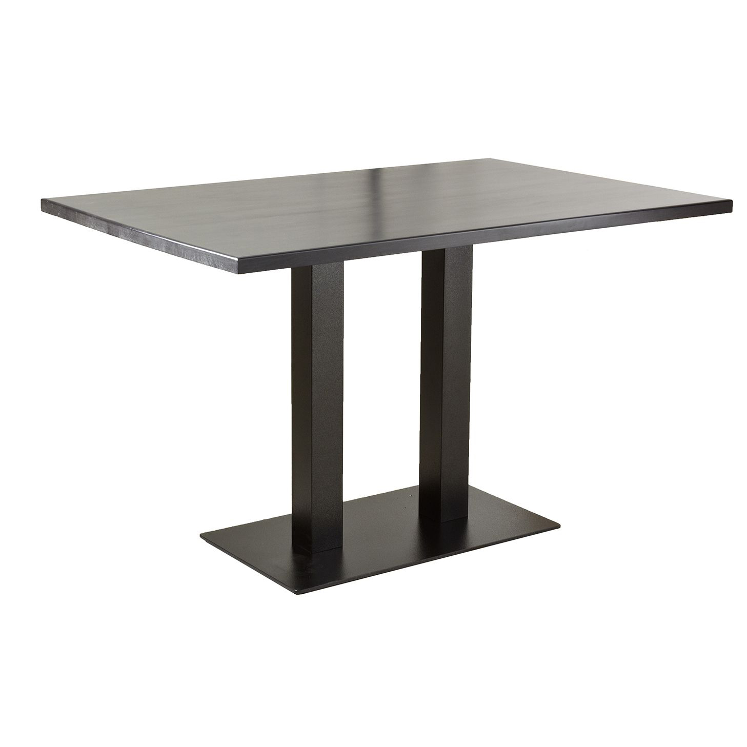 Tischgestell aus Metall mit zwei Säulen - Marino-TGF-C-407 Anwendungsbeispiel mit Platte Melaminharz 25 mm