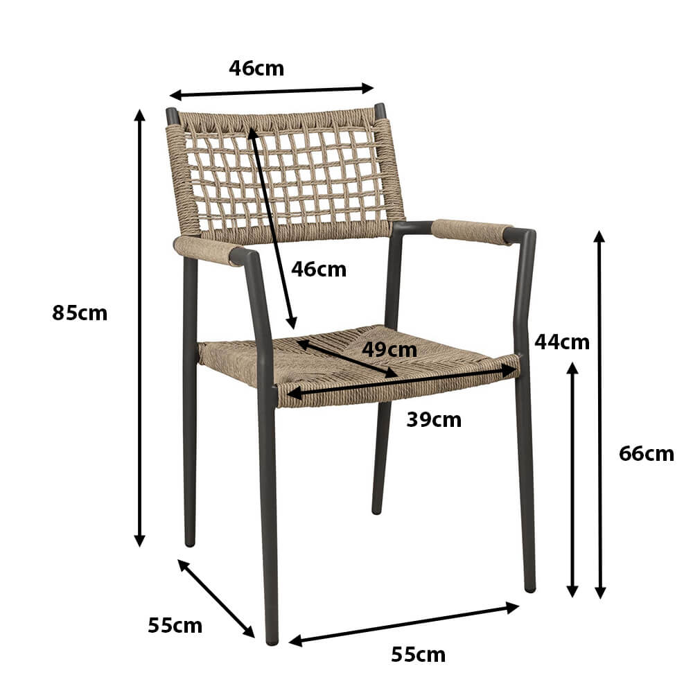 Outdoorstuhl Sisson Wheat Maße