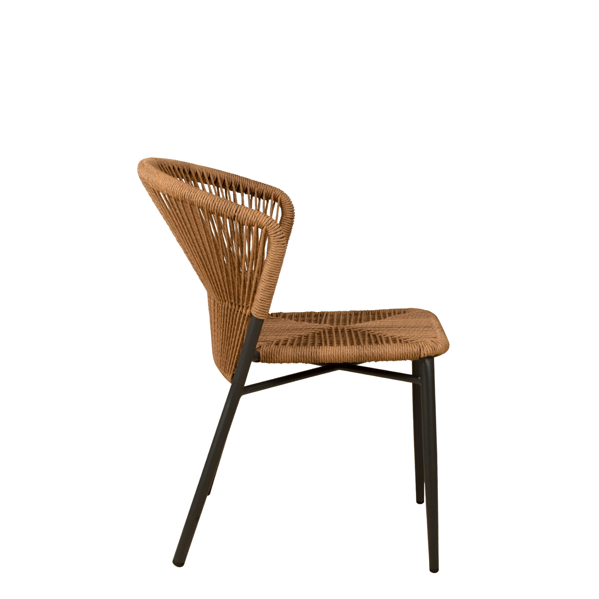 Elefino Natur Outdoorstuhl mit Geflecht – Seitenansicht