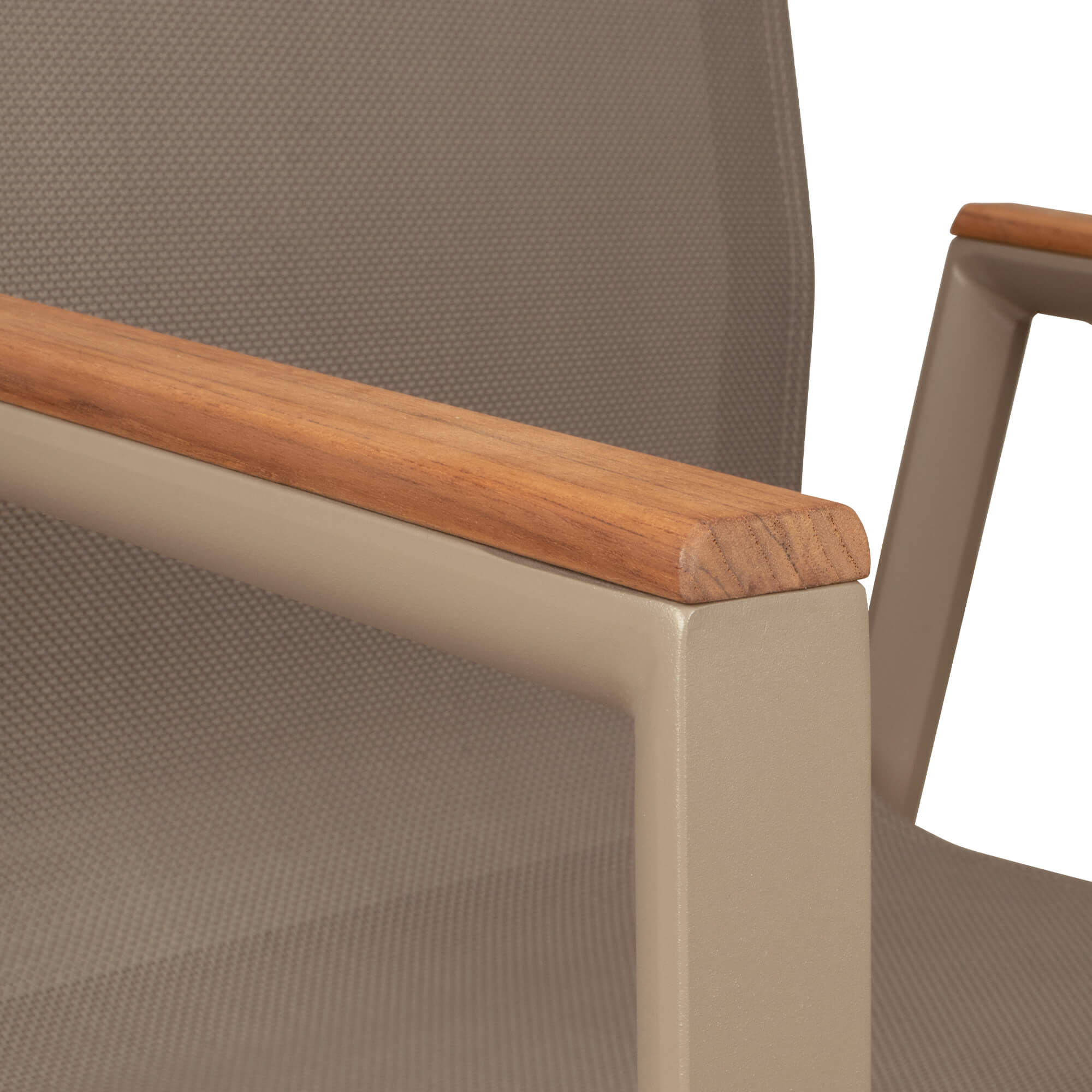 terrassenstuehle_gastronomie_stramo_taupe_detail_armlehne Stramo taupe Outdoorstuhl mit Geflecht – Detail Armlehne