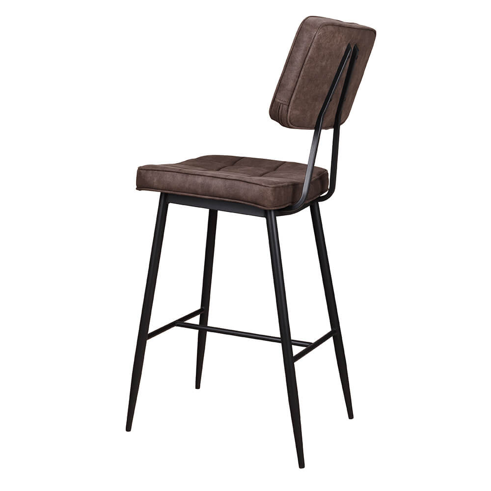 Polsterbarhocker Lucca-Bar Brown mit Metallgestell für Gastronomie