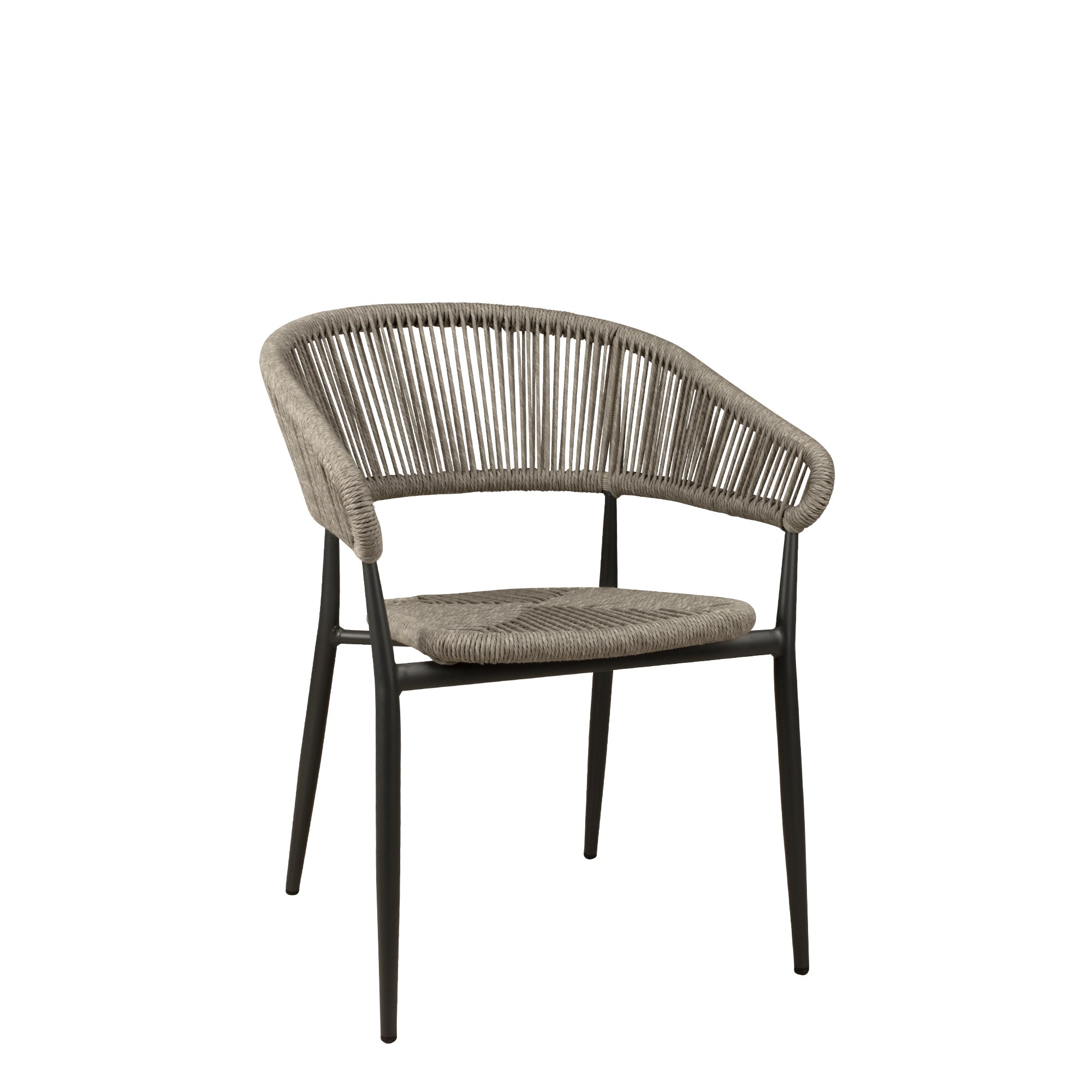 Jacora Silver-Grey Outdoorstuhl mit Geflecht – Vorderansicht