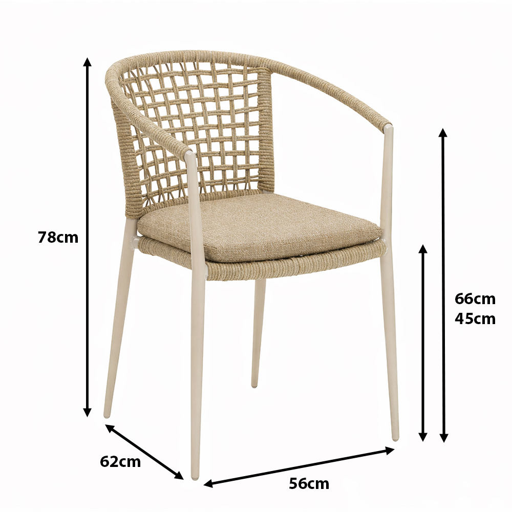 Outdoorstuhl Calderas Creme Maße