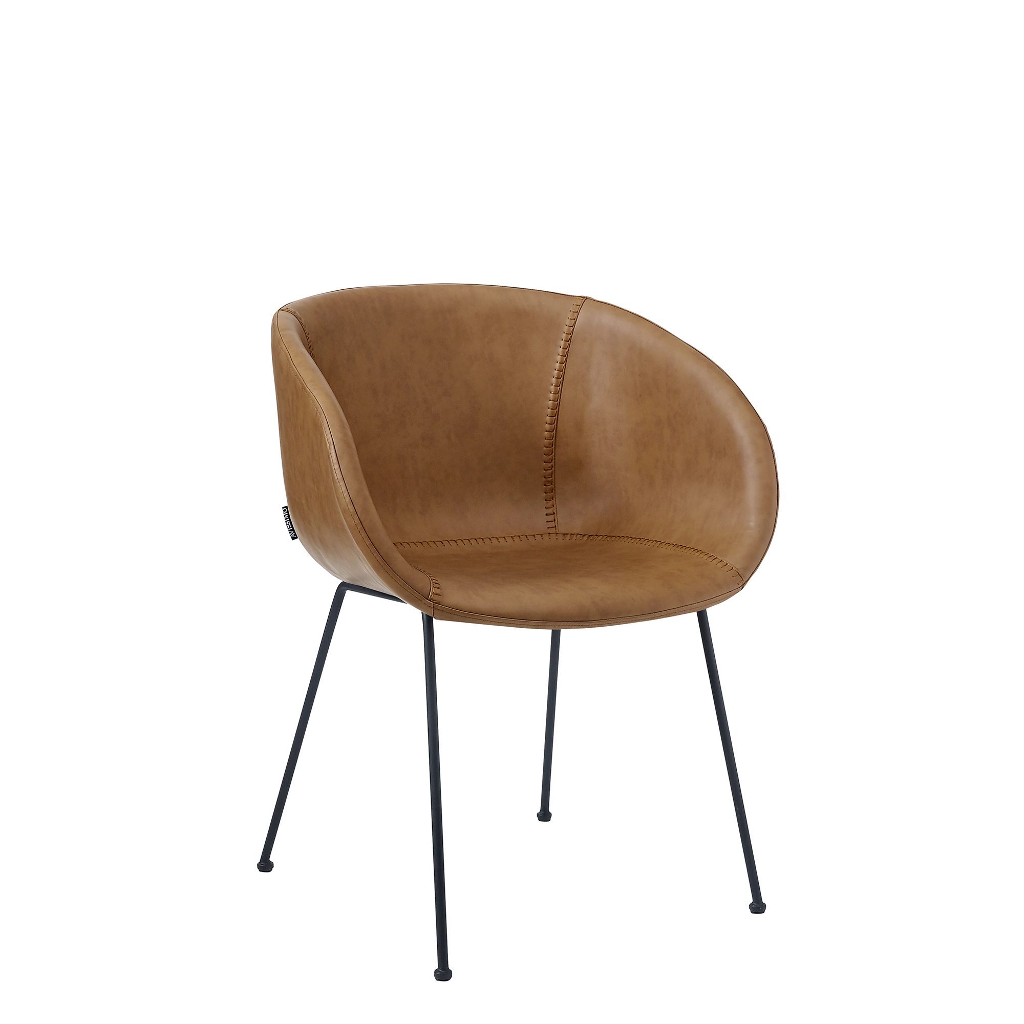 Estara Brown Indoorstuhl mit Armlehnen und Vollpolsterung – Vorderansicht